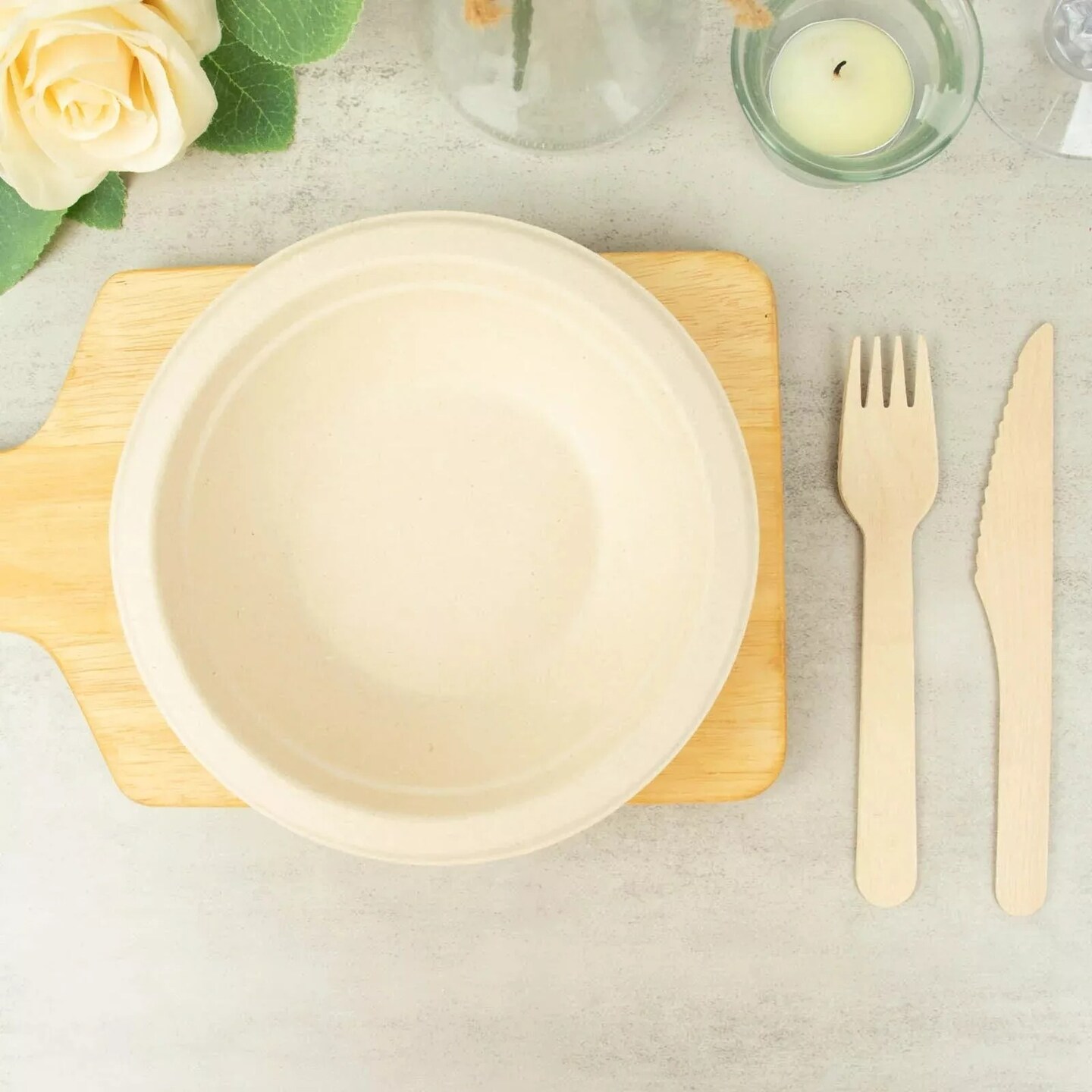 50 Natural 12 oz Round Sustainable Bagasse Disposable BOWLS Party Decorations