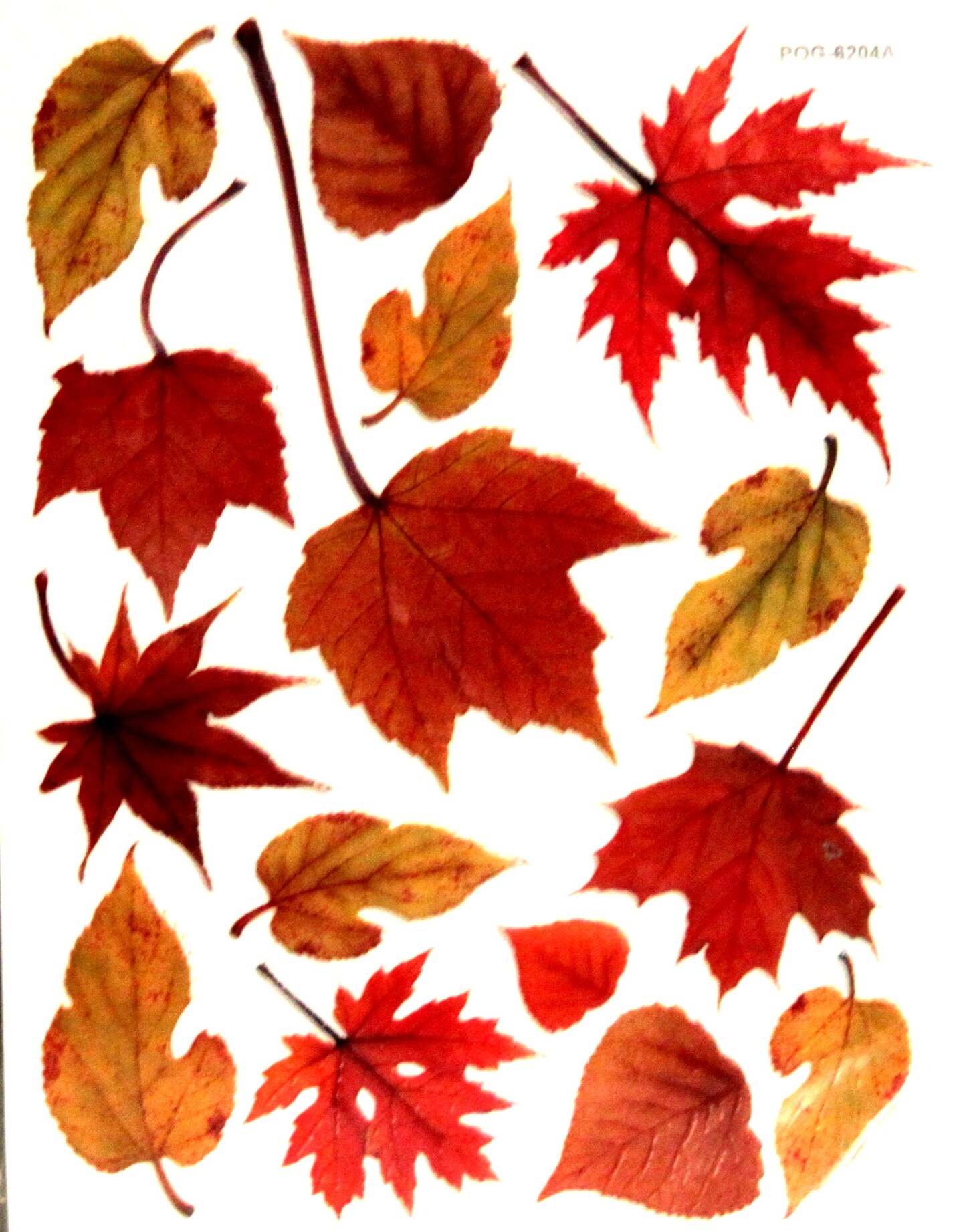 Designer Fall Leaves Epoxy Embossed Stickers