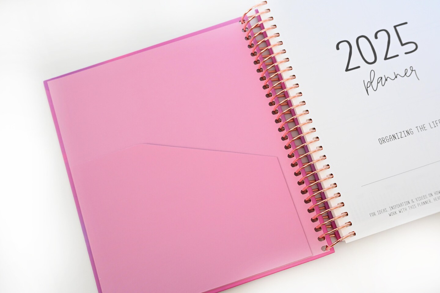 2025 Planner - Vertical Layout, Spiral Bound - &#x22;Fuchsia Strokes&#x22; (#304)