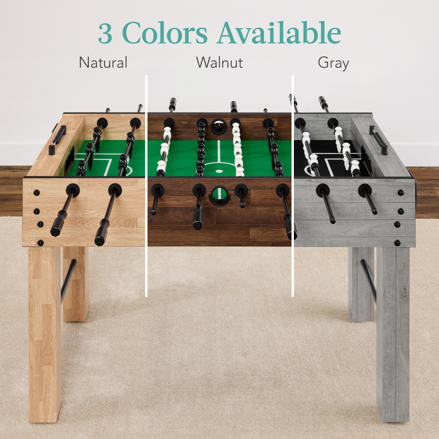 Best Choice Products Full Size 54in Regulation Foosball Table for Home, Game Room w/ 2 Balls, 2 Cup Holders