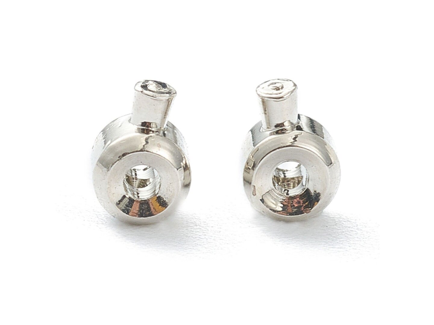 *50* Long Lasting Platinum Plated Brass One Touch Crimp Stopper Beads