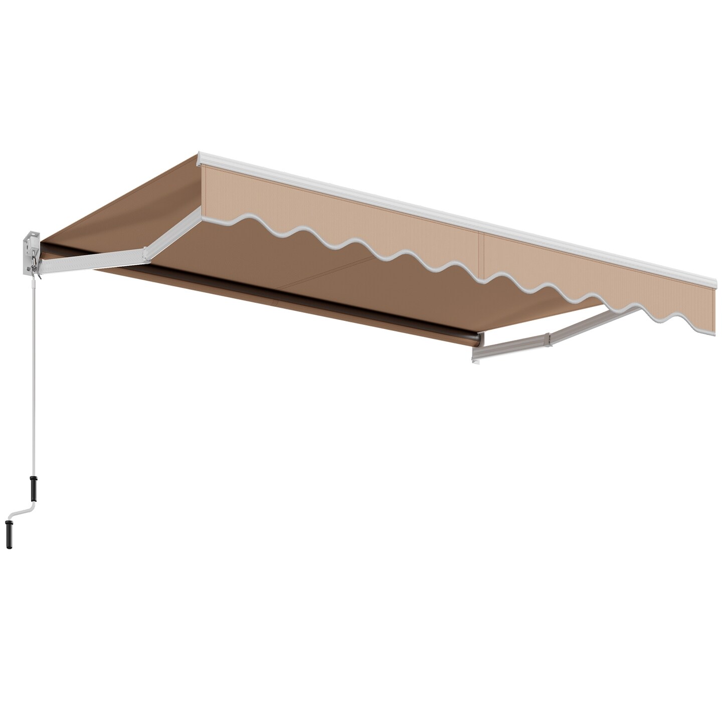 8x6.6 Feet Patio Retractable Awning with Manual Crank Handle