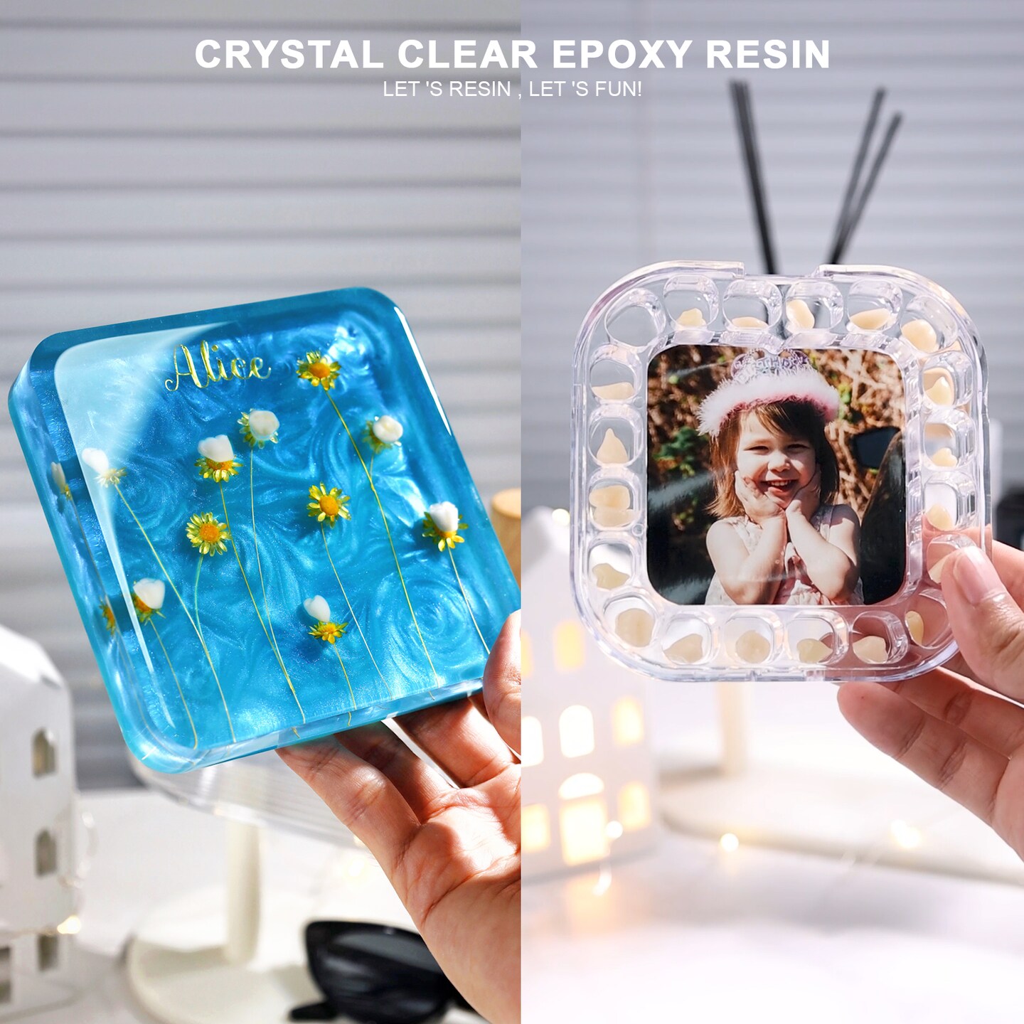 LET&#x27;S RESIN Crystal Clear Epoxy Resin, 32oz Bubbles Free Epoxy Resin, Table Top &#x26; Bar Top Casting Resin, Clear Epoxy Resin for Art Crafts