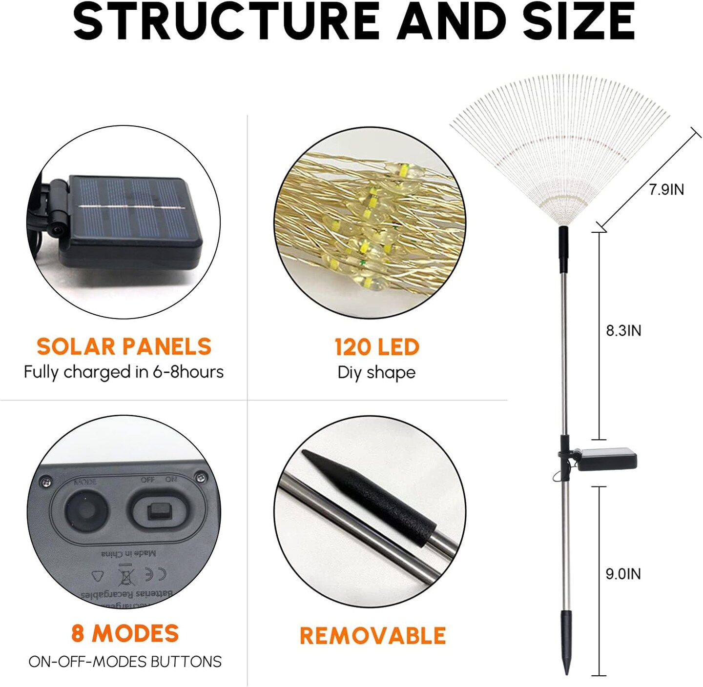 SolarEra Christmas Solar Garden Lights Solar Lights Outdoor Waterproof 2 Pack Solar Powered Firework Stake Lights 120 LED Sparklers Solar Outside Lights for Yard Pathway Flowerbed Decor (Colorful)