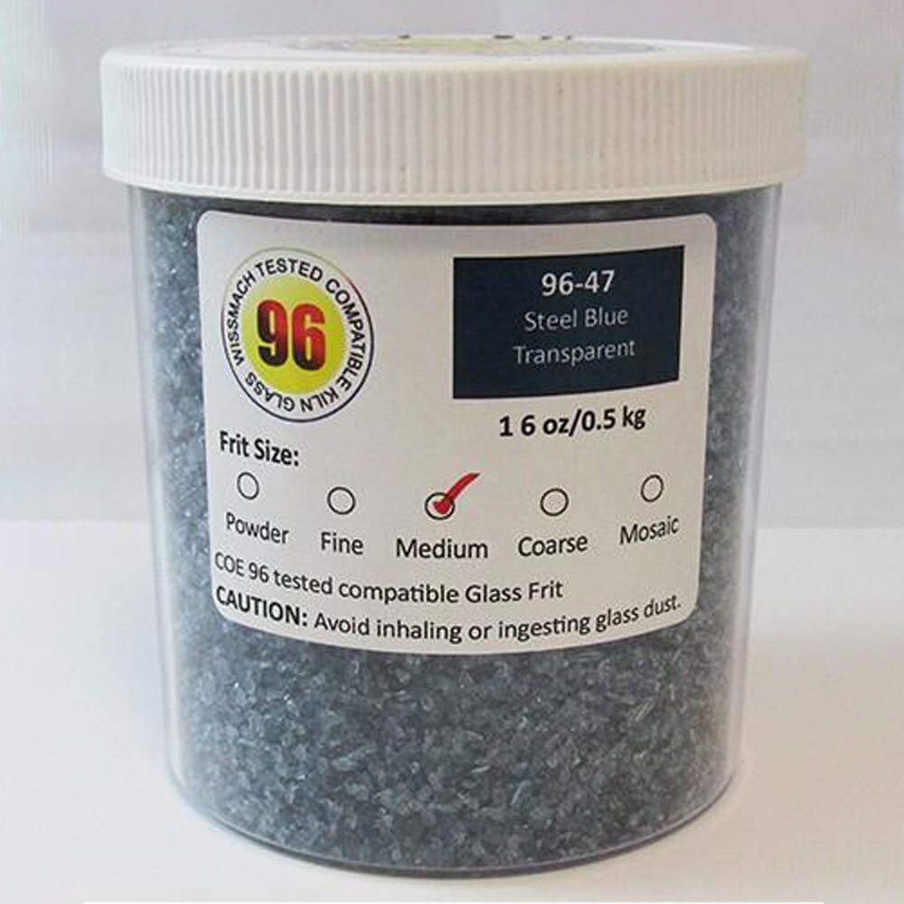 Wissmach Frit Medium Steel Blue 96-47 1Lb. Jar 96 COE