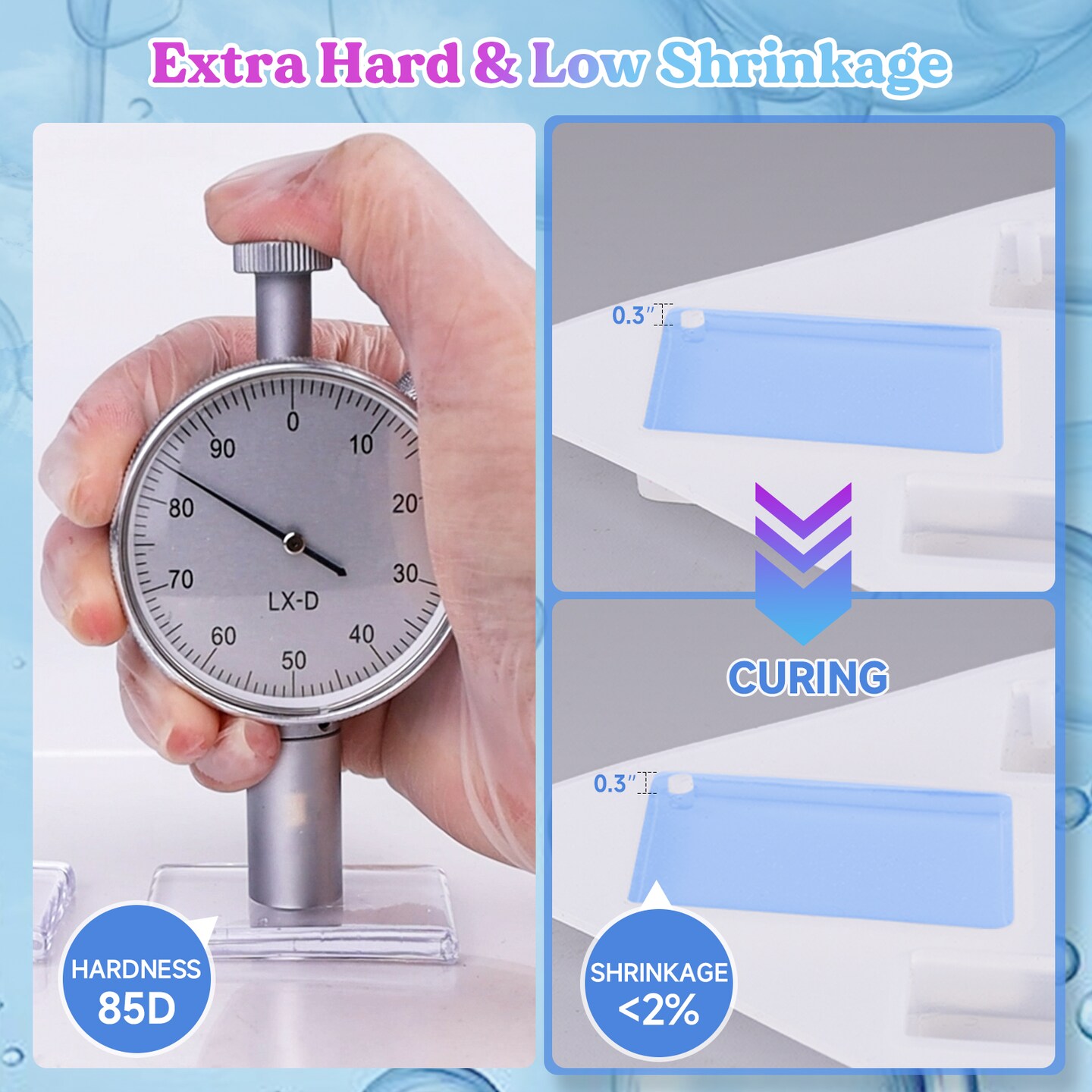 LET'S RESIN UV Resin, 300g Low Viscosity Crystal Clear Thin UV Resin Kit, Quick-Curing & Low Shrinkage Ultraviolet Epoxy Resin for Crafts, Casting, UV Resin Molds