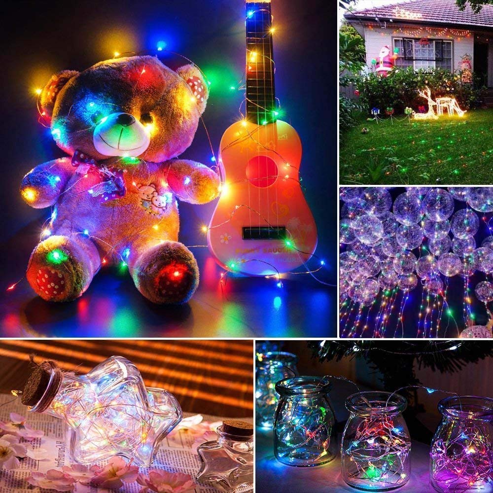 Joomer Solar String Lights Outdoor, 2Pack Total 100FT 300LED 8 Modes Solar Fairy Lights,Waterproof Lights for Tree, Patio, Garden, Outdoors Decoration (Multicolor)