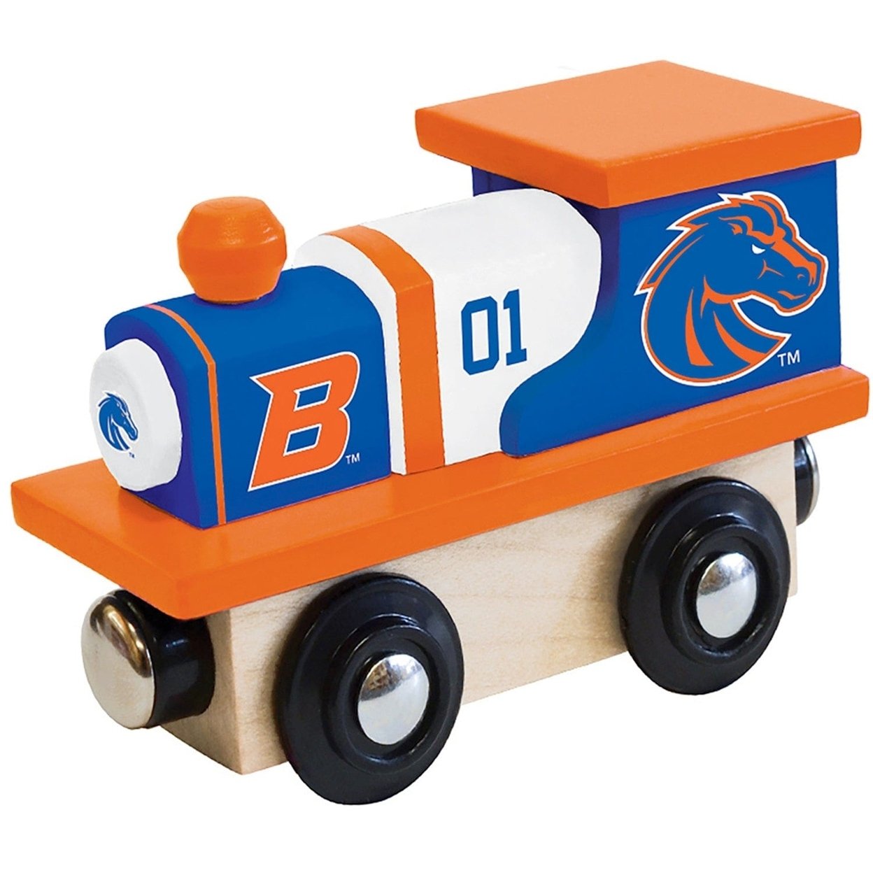 Boise State Broncos Wooden Toy Train Engine For Kids Ages 3 And Up