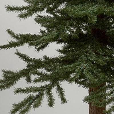 Vickerman 3' Unlit Natural Bark Alpine Artificial Christmas Tree - Metal Base