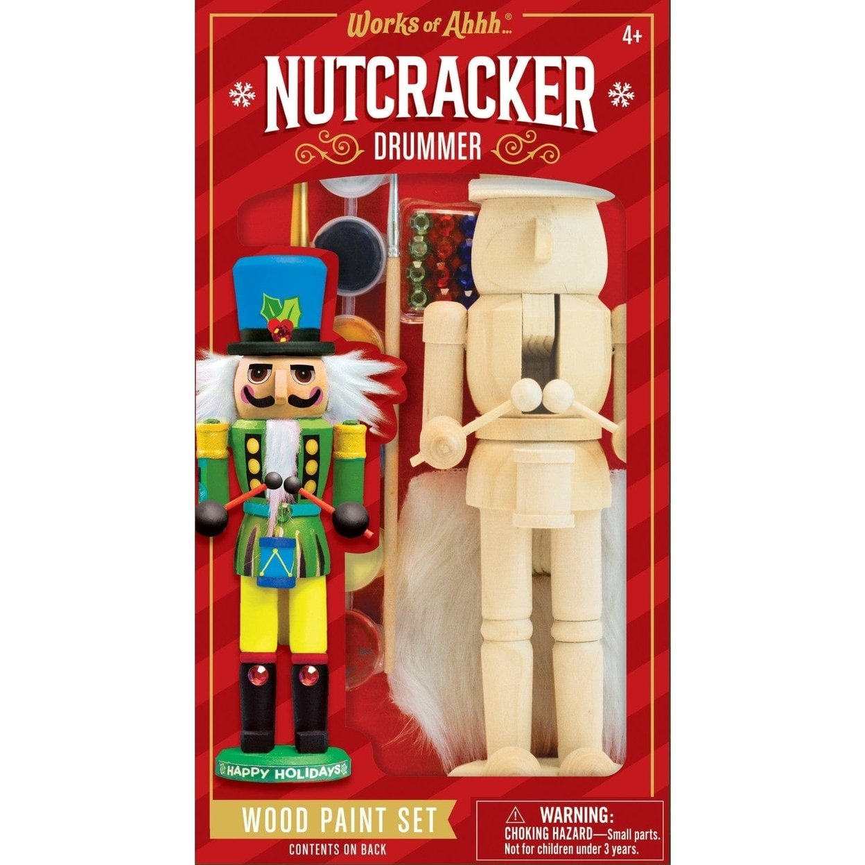 Nutcracker Drummer Wood Craft Paint Set Non-Toxic Art Kit For Kids 9 Inch Tall