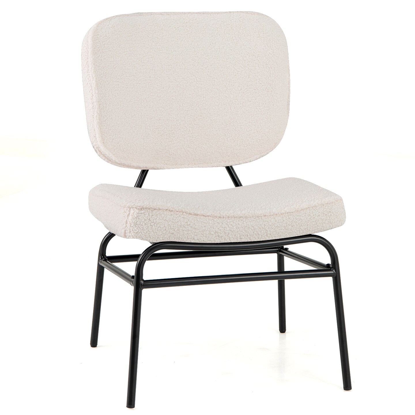 Upholstered Sherpa Accent Chair: Cozy Reading Chair with Soft Sponge Padding