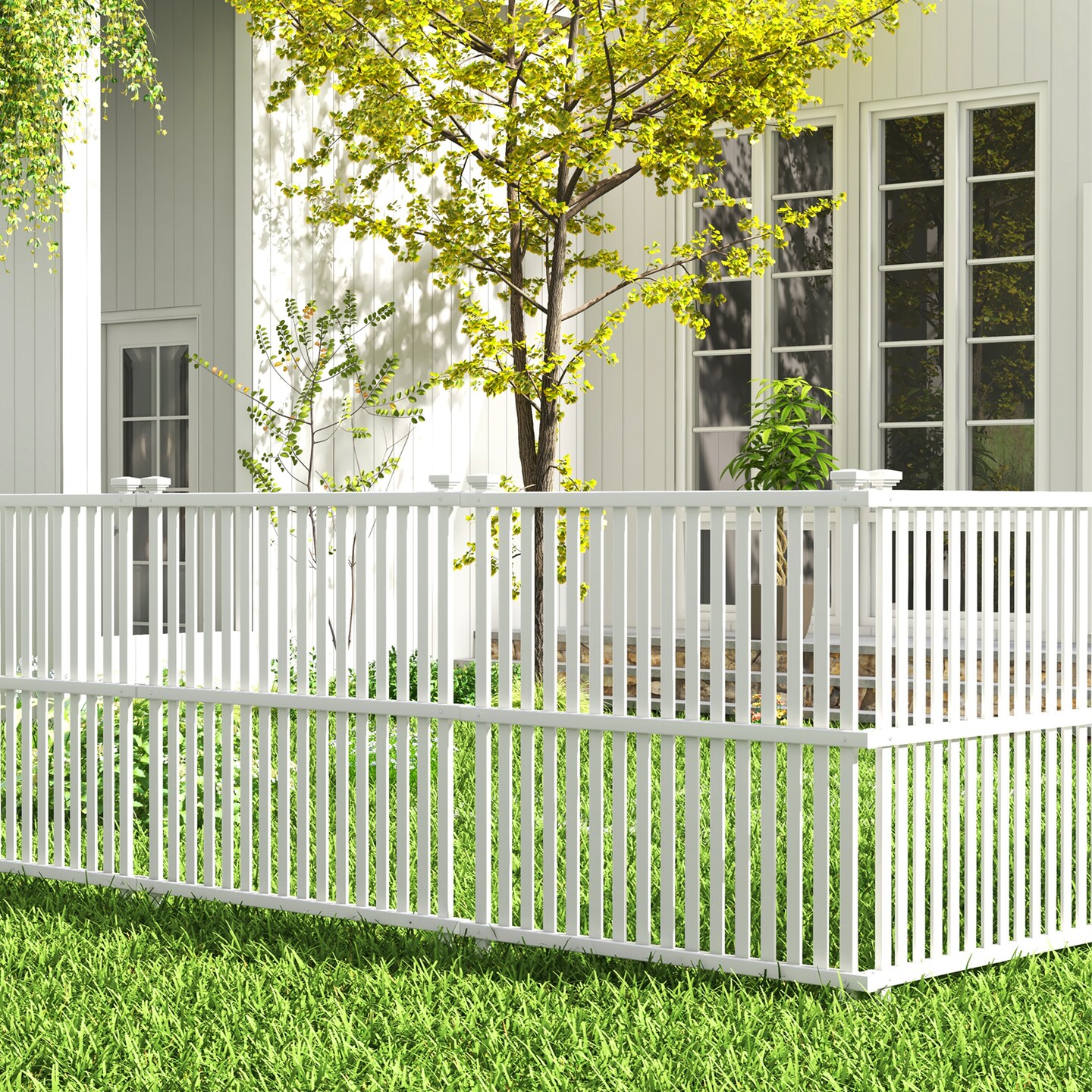 Air Conditioner Fence Panel with Metal Ground Stakes for Outside - 45&#x22; x 45&#x22;