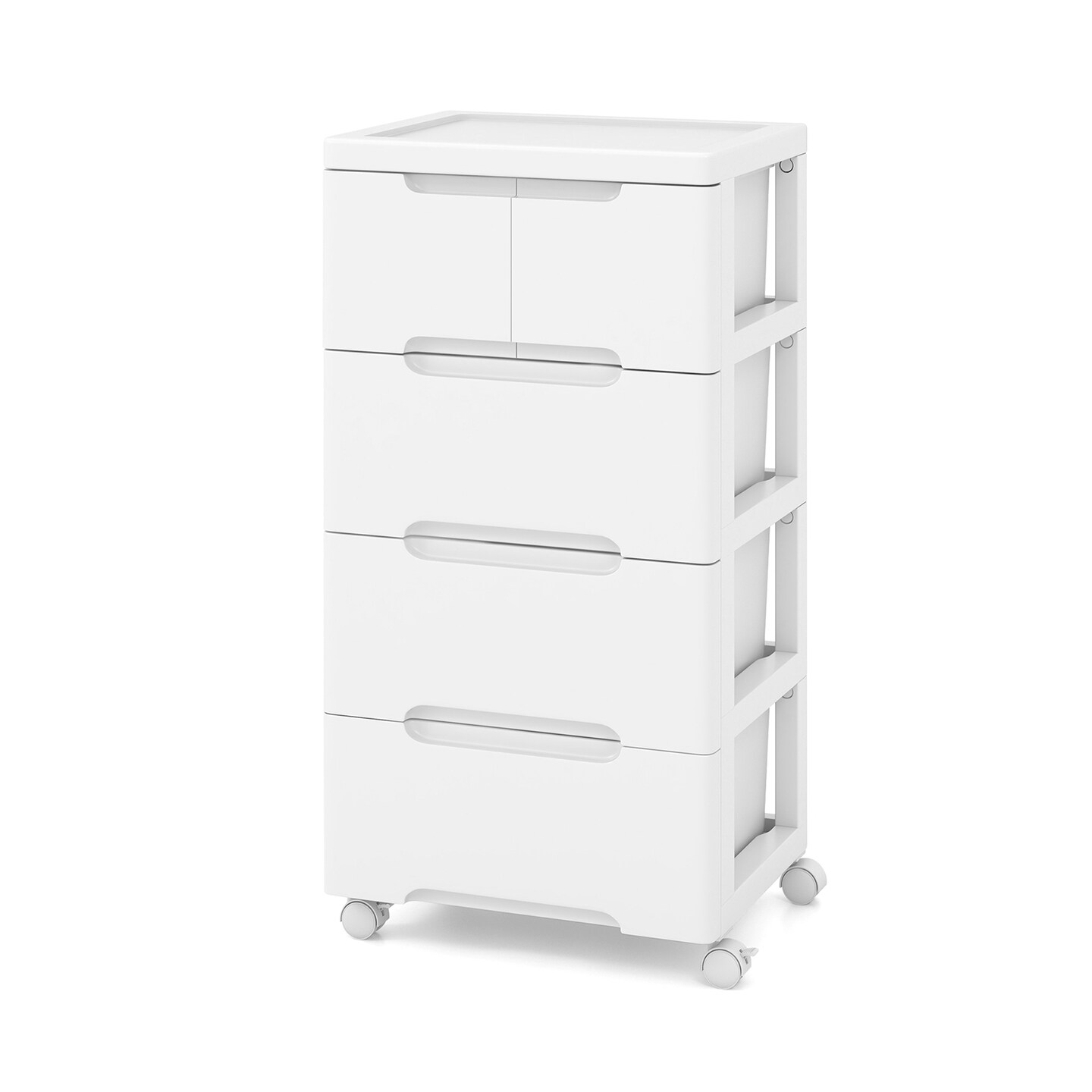 Rolling Storage Cabinet with Universal Wheels-5 Drawers