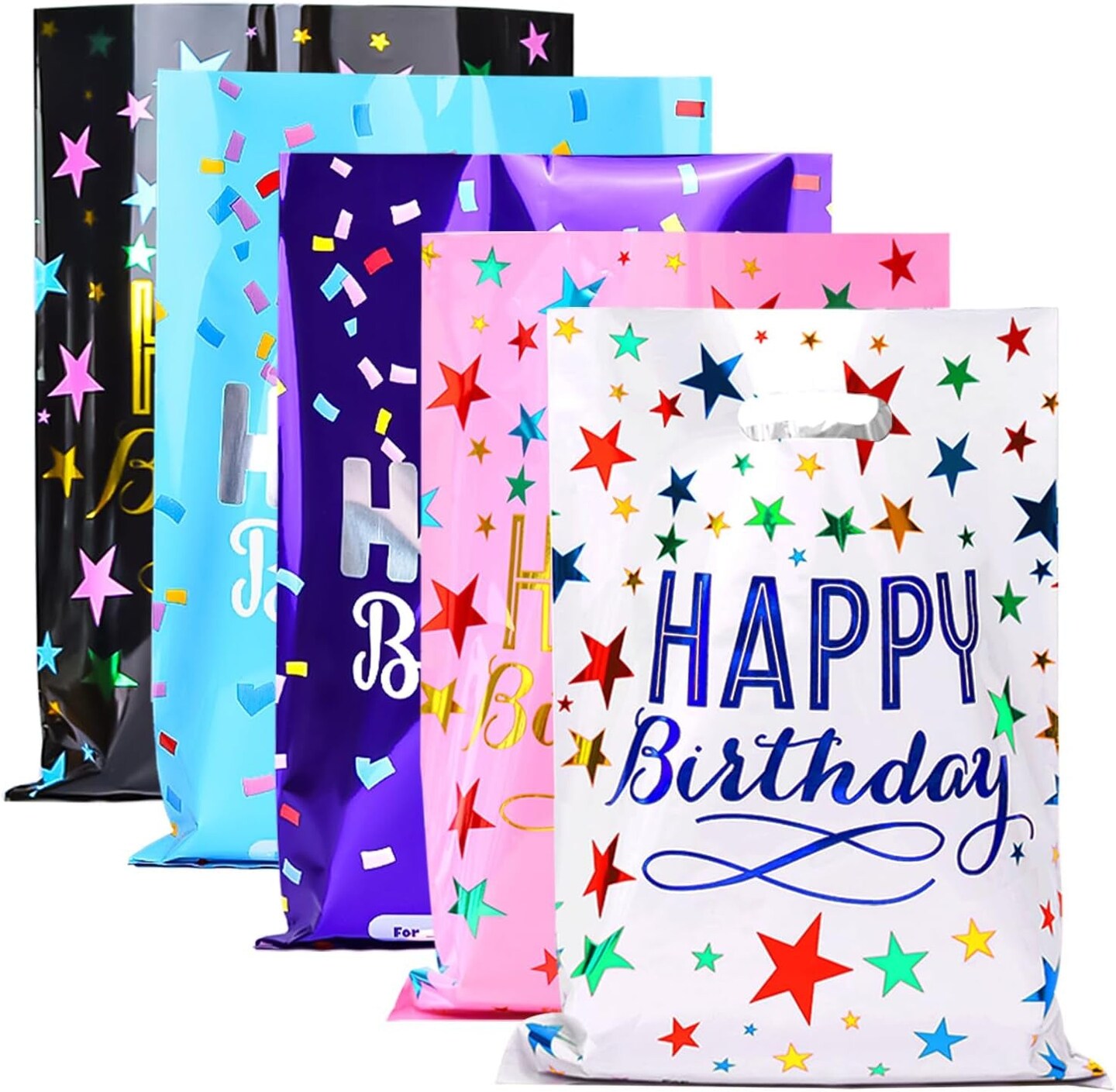 30 Pack Party Favor Bags for Kids Birthday Party Goodie Bags Assorted Colors Gift Bags for Girls &#x26; Boys Birthday