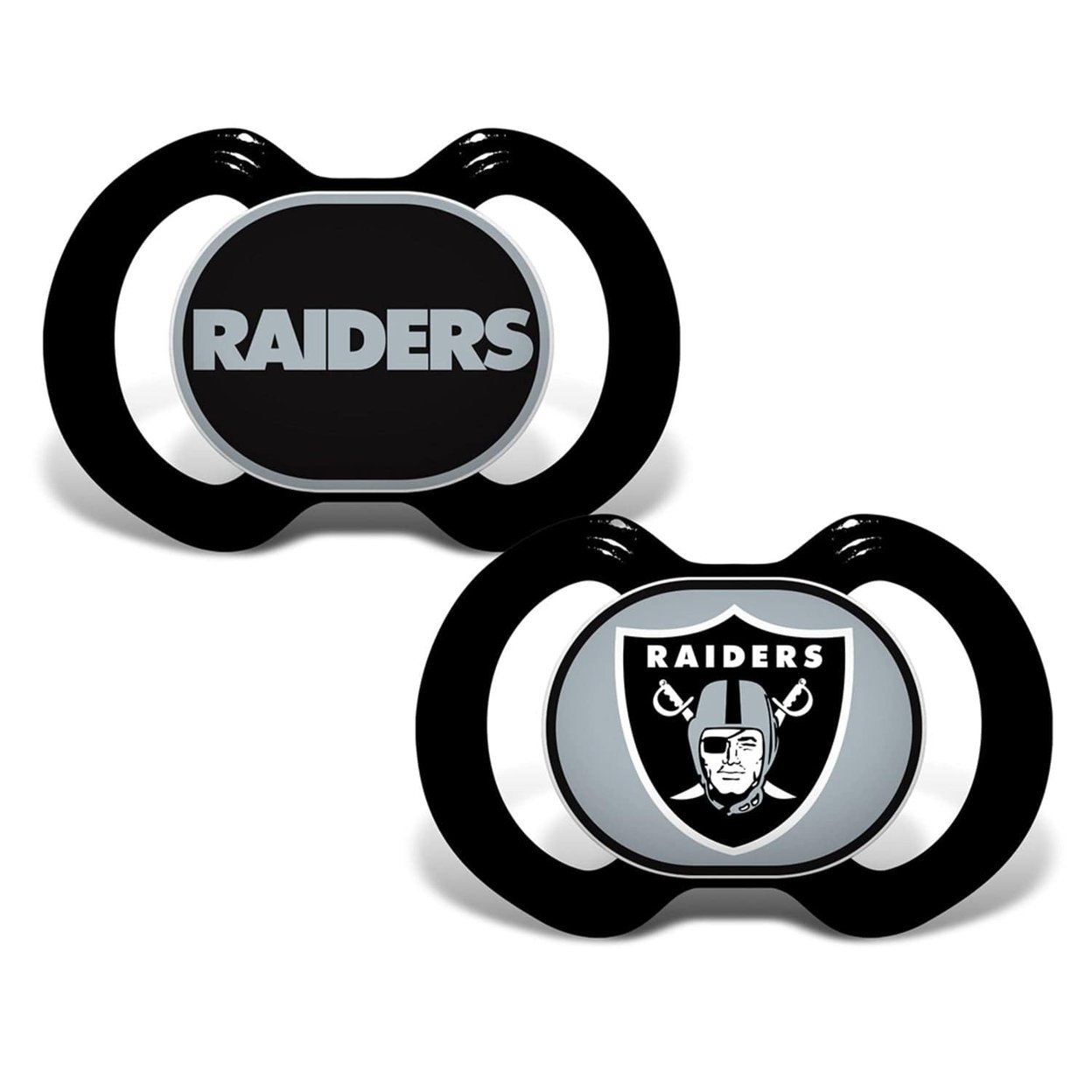 Las Vegas Raiders Pink Pacifier 2-Pack Orthodontic Silicone Bpa-Free Baby Gear