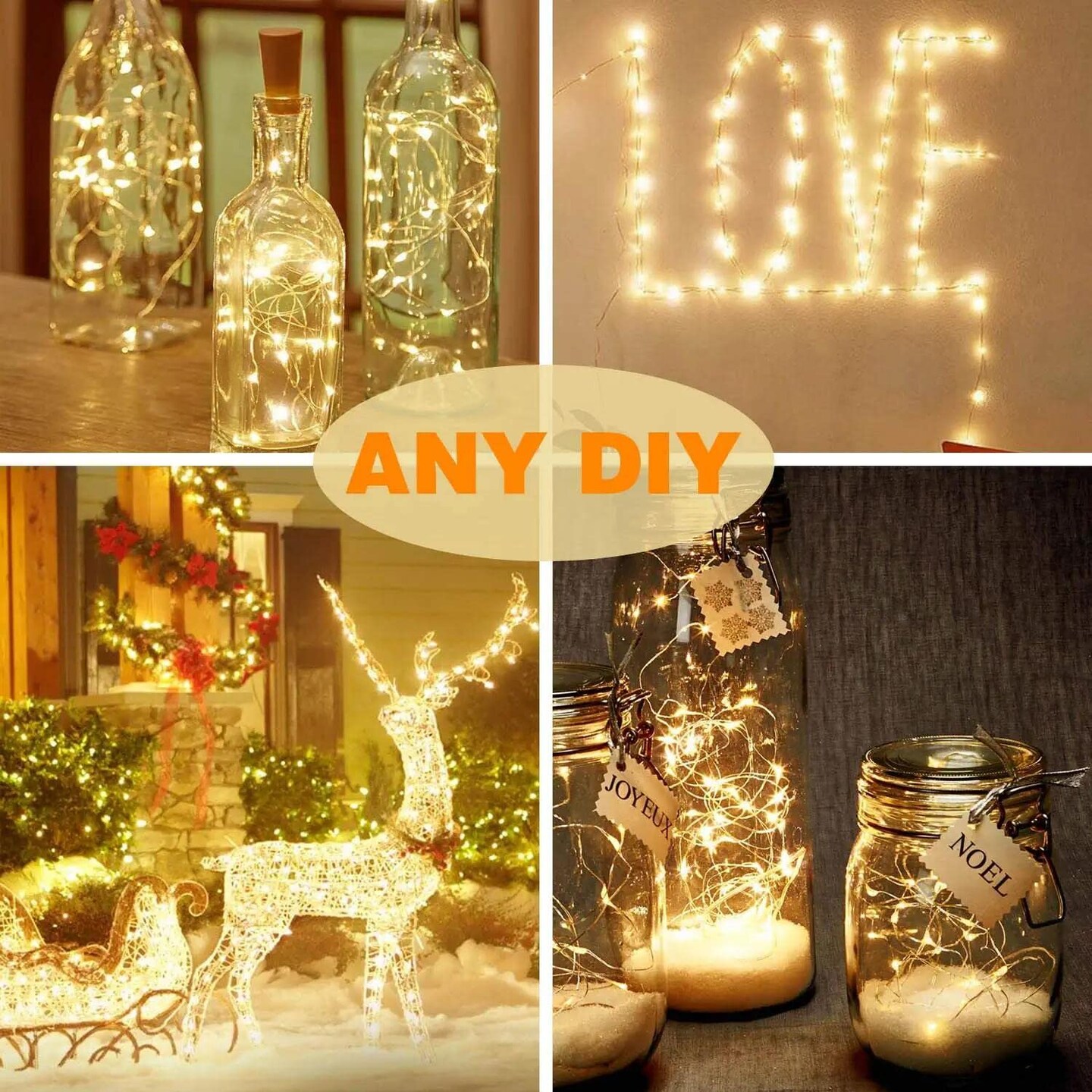 BHCLIGHT Solar String Lights Outdoor, 2 Pack 80FT 200 LED Solar Outdoor Christmas Lights, Waterproof Copper Wire 8 Modes Solar Fairy Lights for Garden Tree Wedding Christmas Decorations (Warm White)
