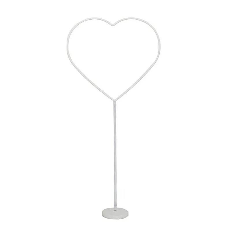 2 White Heart Shaped Plastic Balloon Arch Stand Kit Party Events Decorations