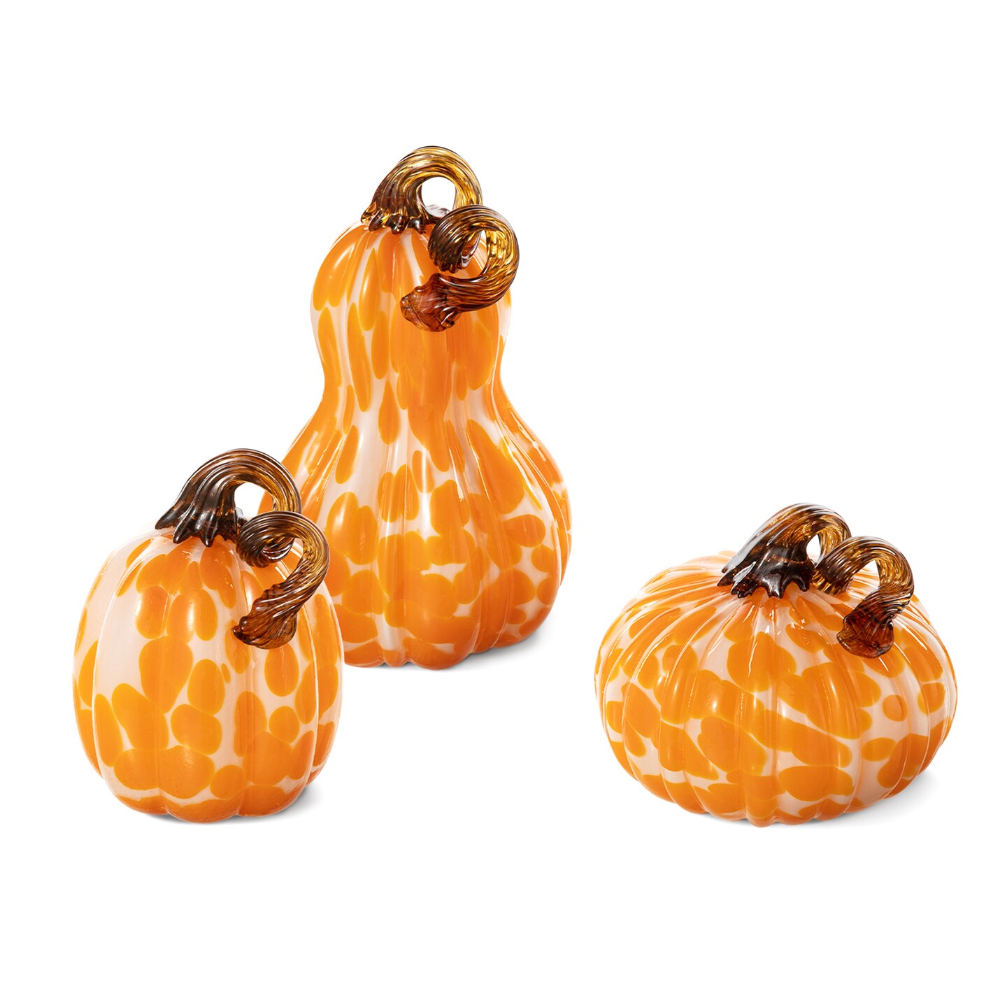 S/3 Glass Pumpkin &#x26; Gourd