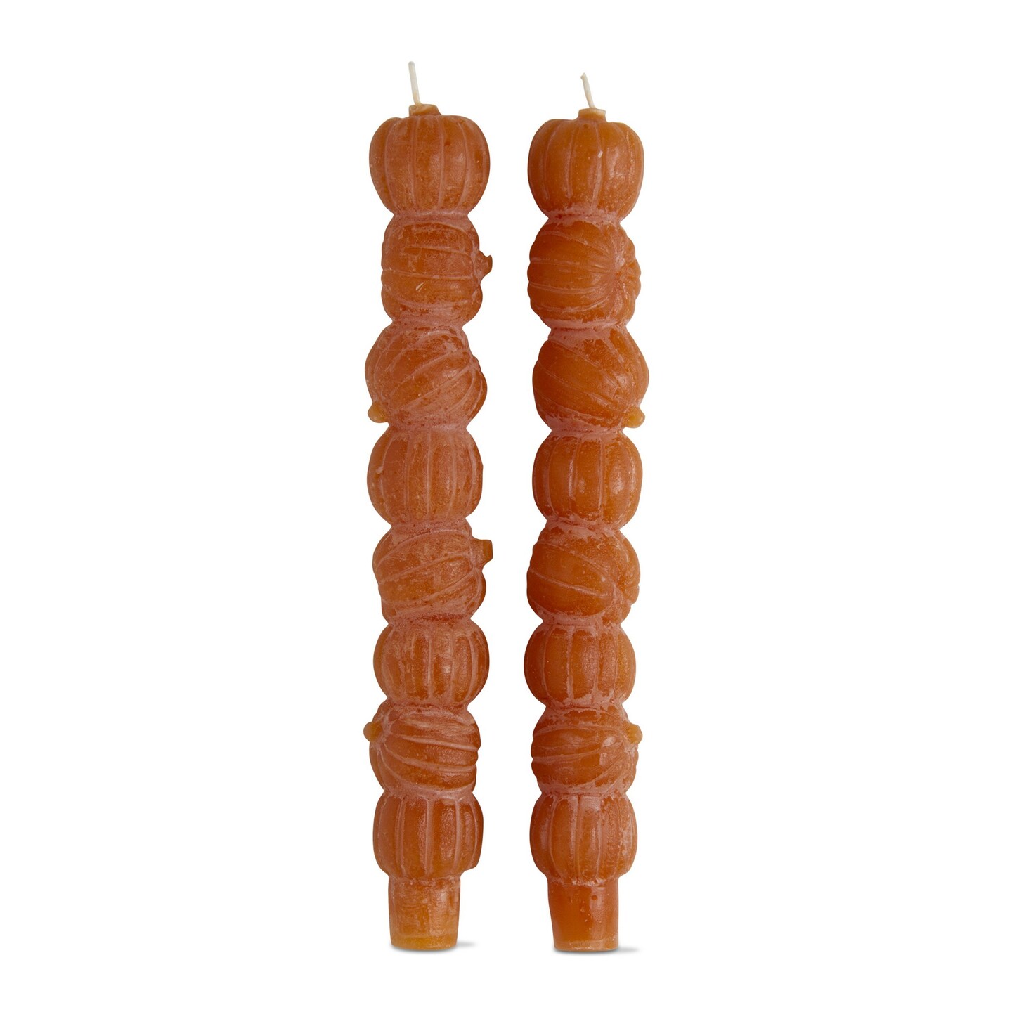 RUSTIC PUMPKIN STACK TAPER Set of 2