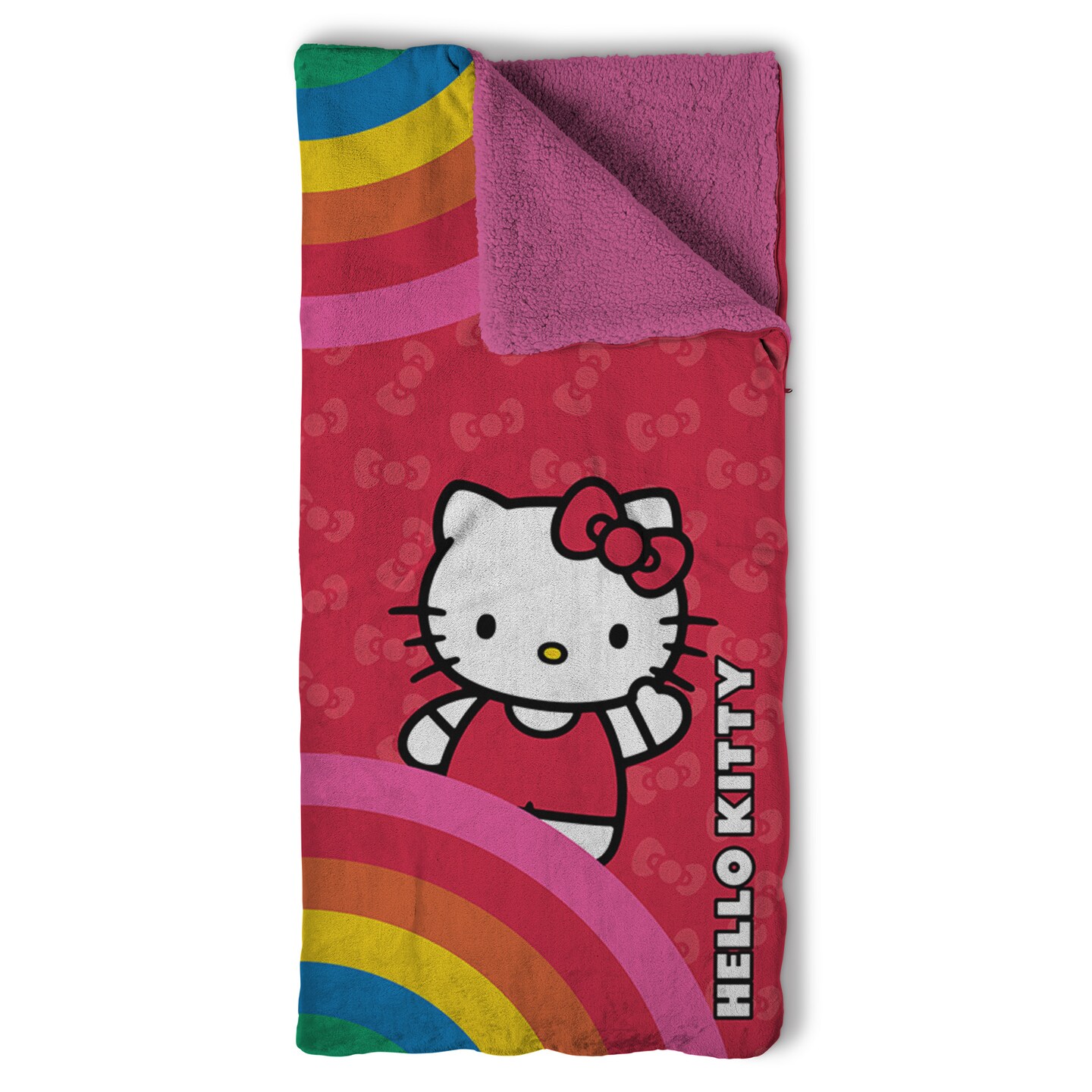 Sanrio Hello Kitty Pink Pride Silk Touch Throw Blanket Sherpa Slumber Bag 27×56 Inches