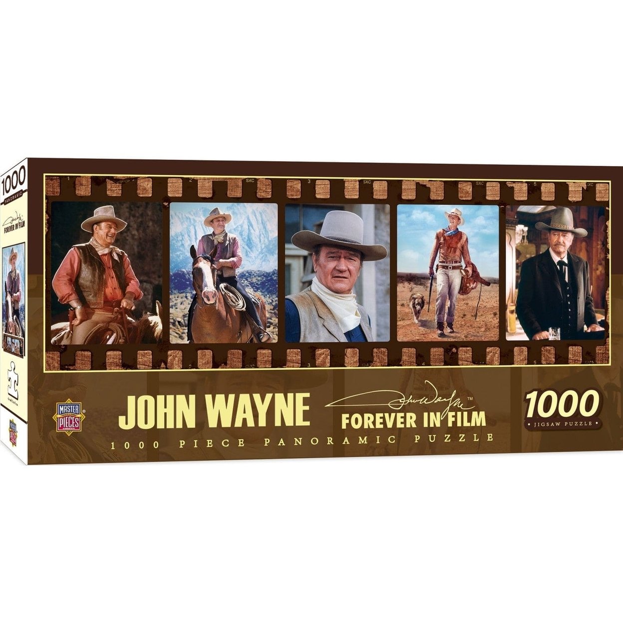 John Wayne 1000 Piece Panoramic Puzzle Forever In Film Made In Usa Recycled Material