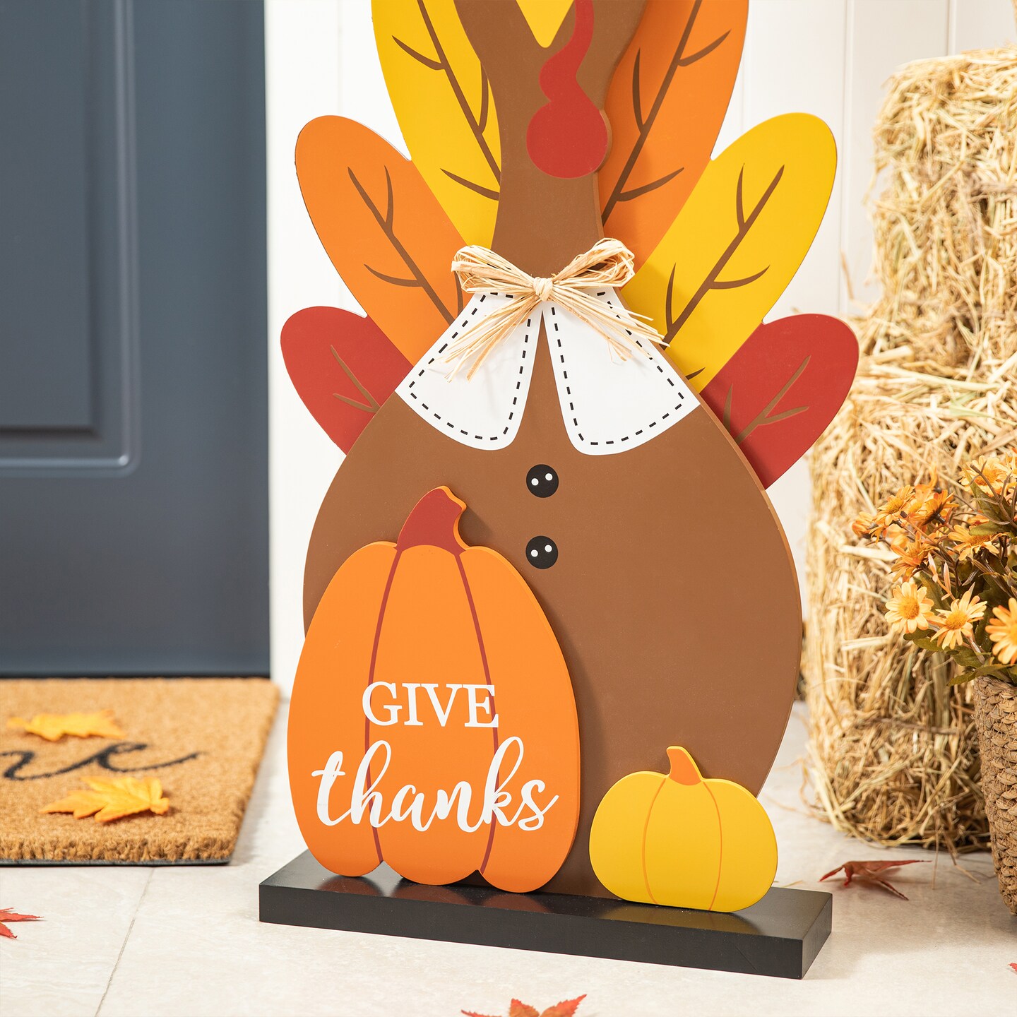 31&#x22;H Thanksgiving Wooden Turkey Porch Decor(KD)