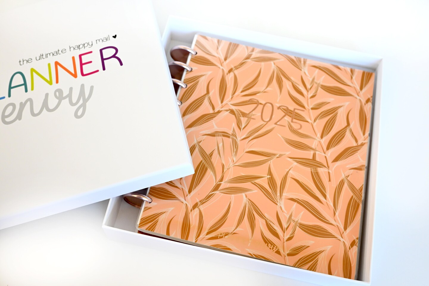 2025 Planner - Horizontal Layout, Disc Bound - &#x22;Golden Leaves&#x22; (#707)