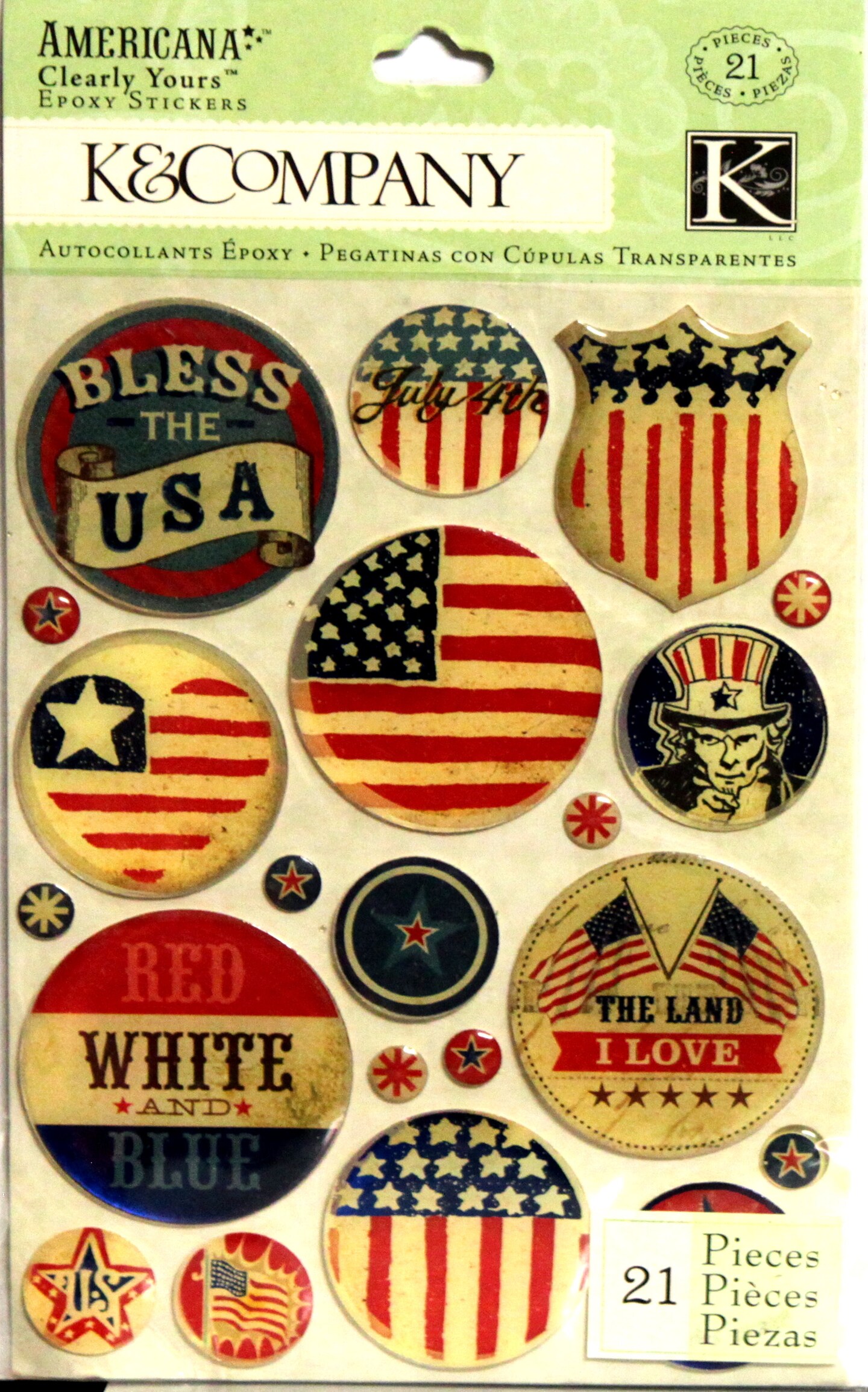 K &#x26; Company American Badge Dimensional Stickers