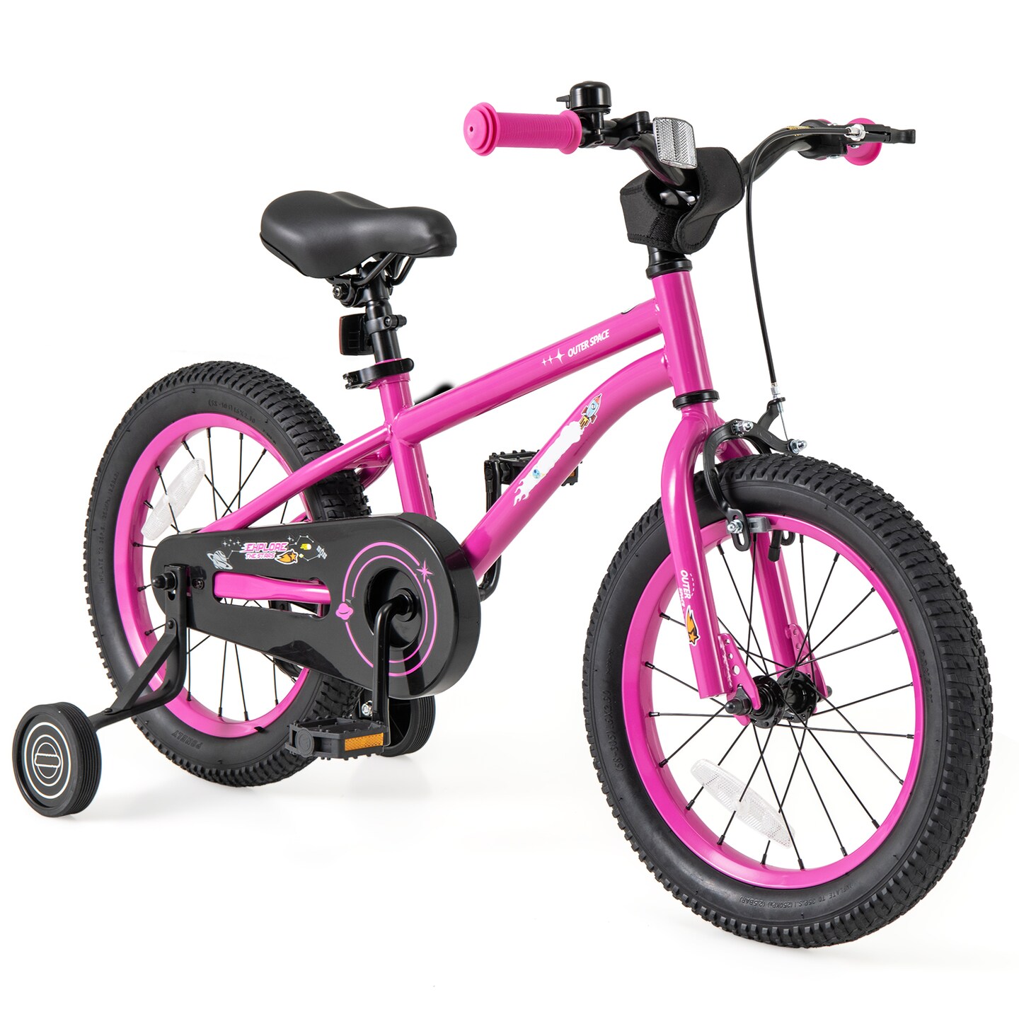16-Inch Kids Bike Bicycle for Boys Girls 4-7 Adjustable with High Carbon Steel Frame - 45&#x22; x 21&#x22;x 28.5&#x22; (L x W x H)