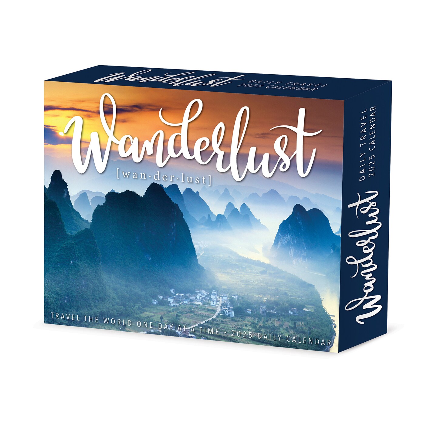 Wanderlust 2025 Daily Desktop Box Calendar