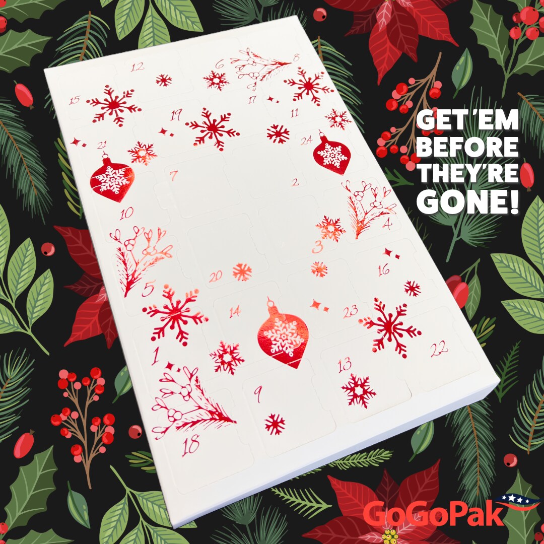 Made in USA - 10 Sets - Empty Advent Calendar Boxes/Trays - Burgundy Metallic - Food Safe - DIY Sublimation Personalization