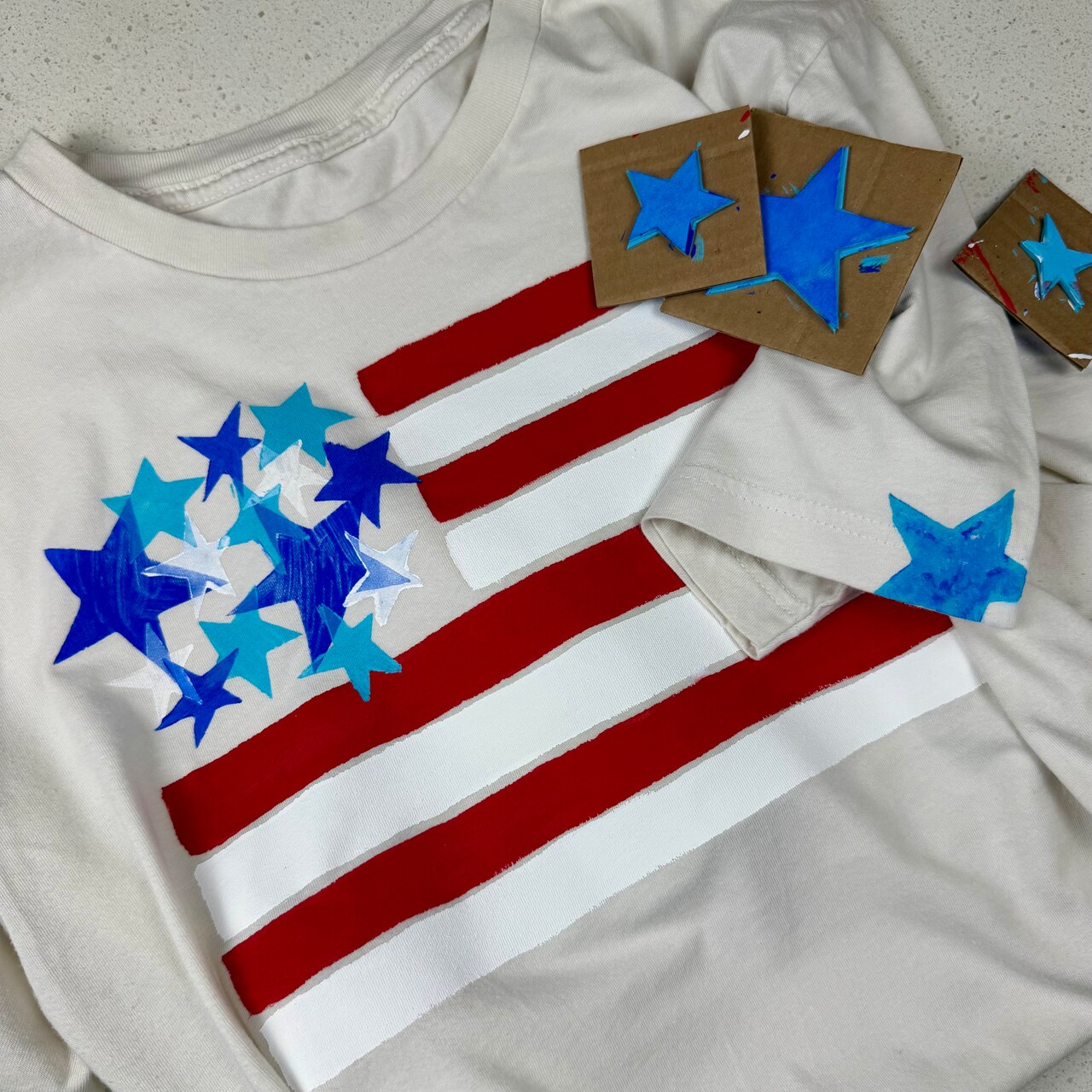 Kids Club: Stamped Patriotic 4th of July Shirts