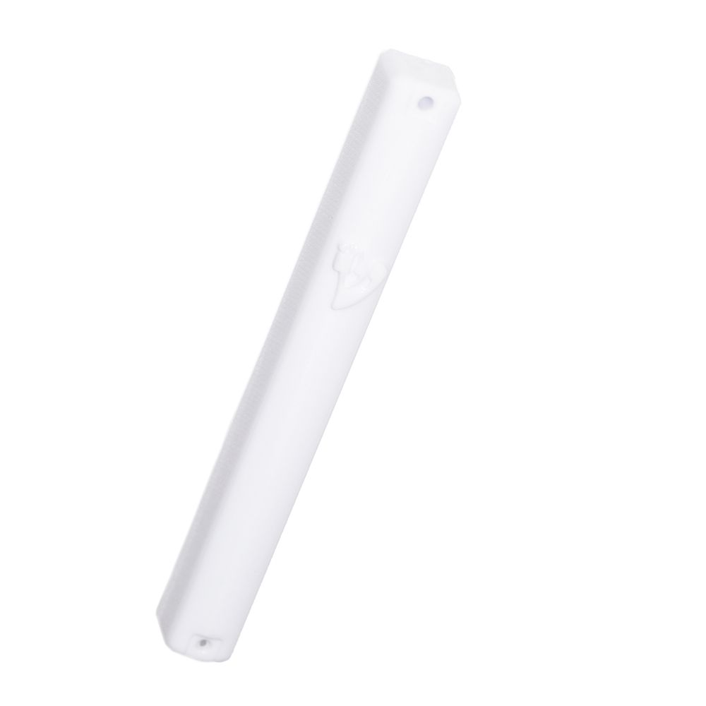 Waterproof Mezuzah Case White with Shin