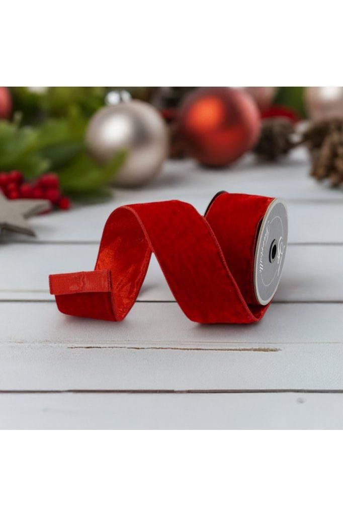 2.5&#x22; Velvet Luster Ribbon: Red (10 Yards)
