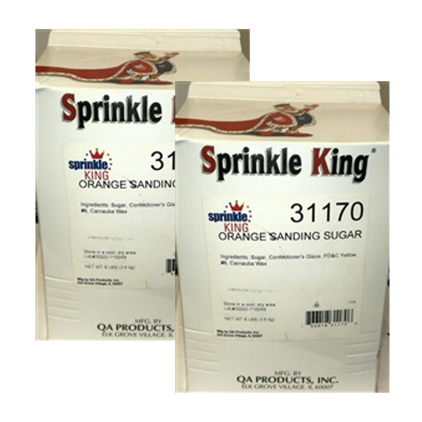 Sprinkle King Orange Sanding Sugar 8 Pound Carton