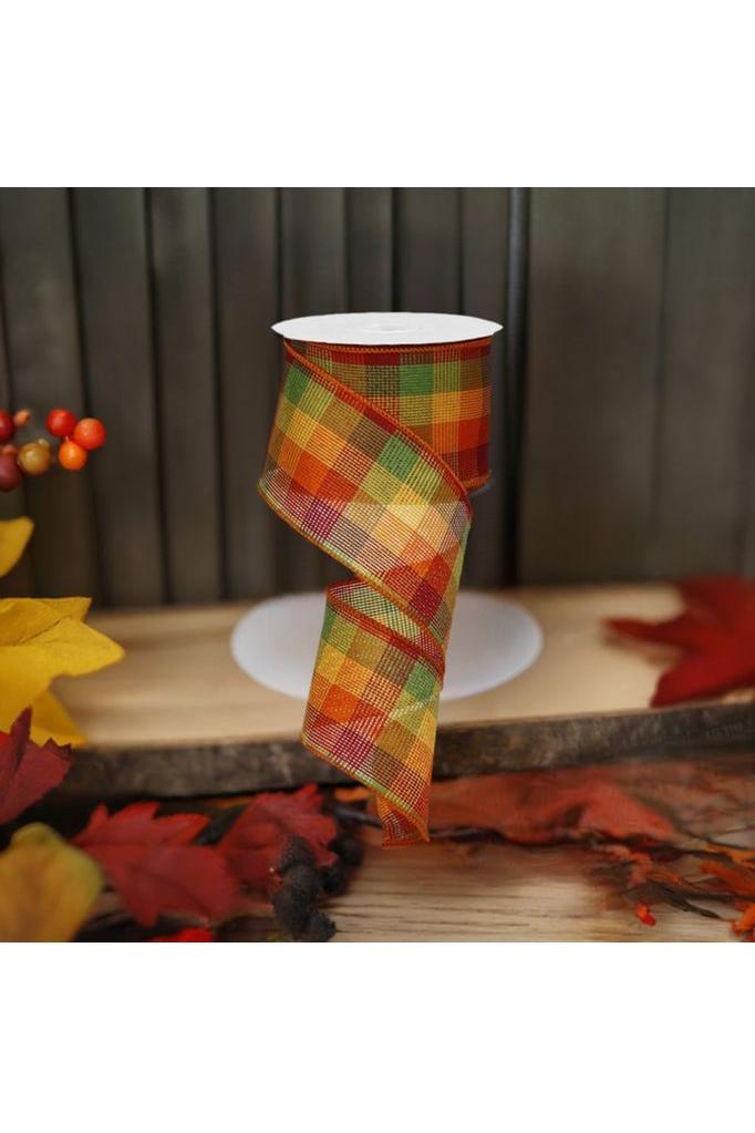 2.5&#x22; Woven Check Ribbon: Fall (10 Yards)
