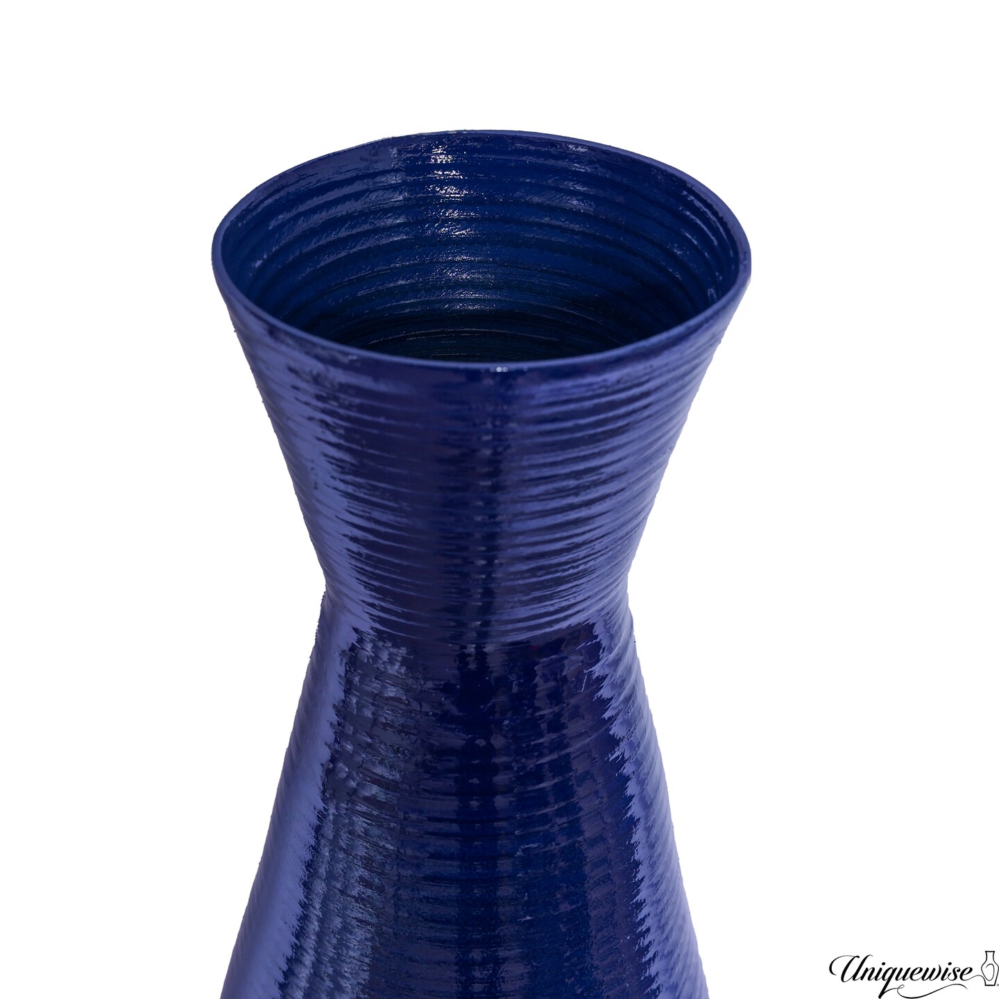 Uniquewise 24" Tapered Cylindrical Tall Bamboo Floor Vase with Flared Trumpet Top Decorative Accent for Dried Flowers Pampas Grass and Branch Arrangements Stylish Home and Office Decor Piece