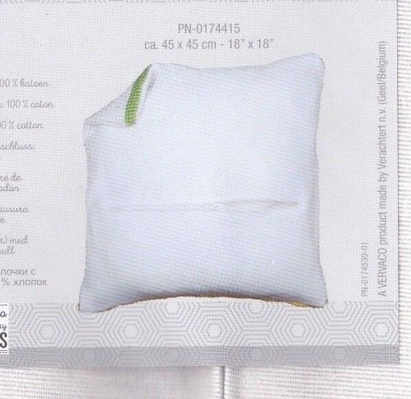 DIY Vervaco 16" Pillow Cushion Back w Zipper Finishing Kit White Color