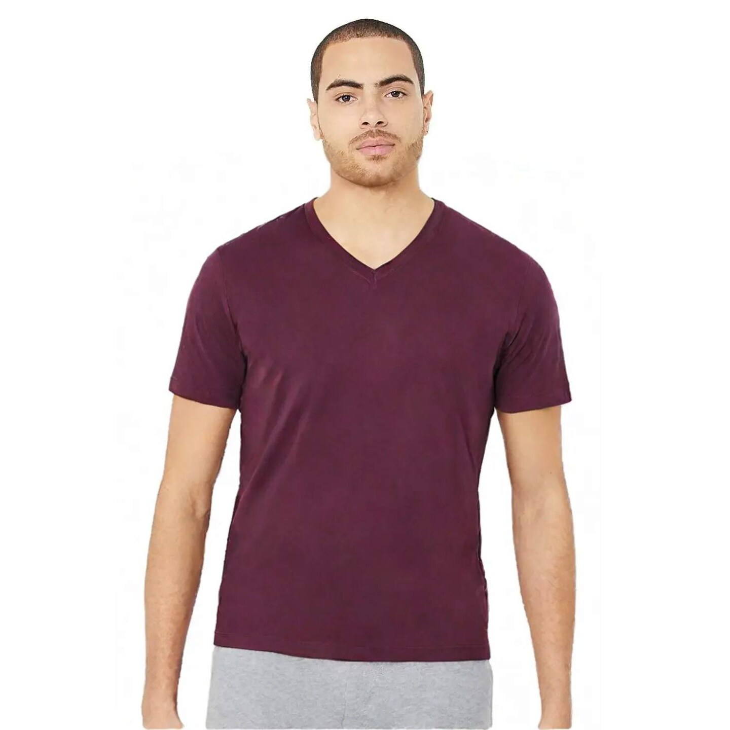 BELLA + CANVAS Unisex Jersey V-Neck Tee Lightweight Airlume Cotton Retail Fit Everyday Casual Shirt