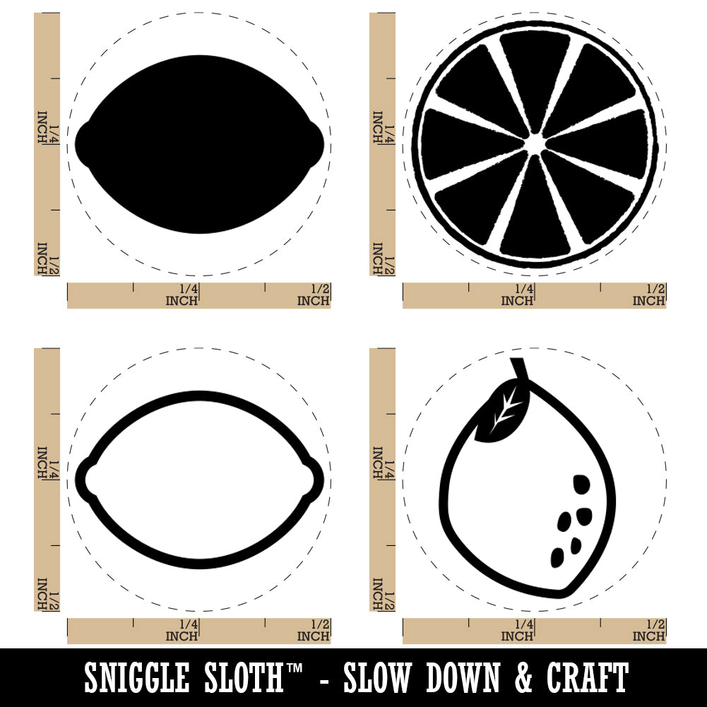 Lemon Citrus Fruit Slices Rubber Stamp Set for Stamping Crafting Planners