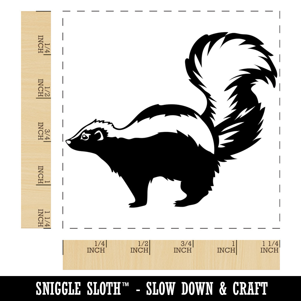 Smelly Striped Skunk Square Rubber Stamp for Stamping Crafting