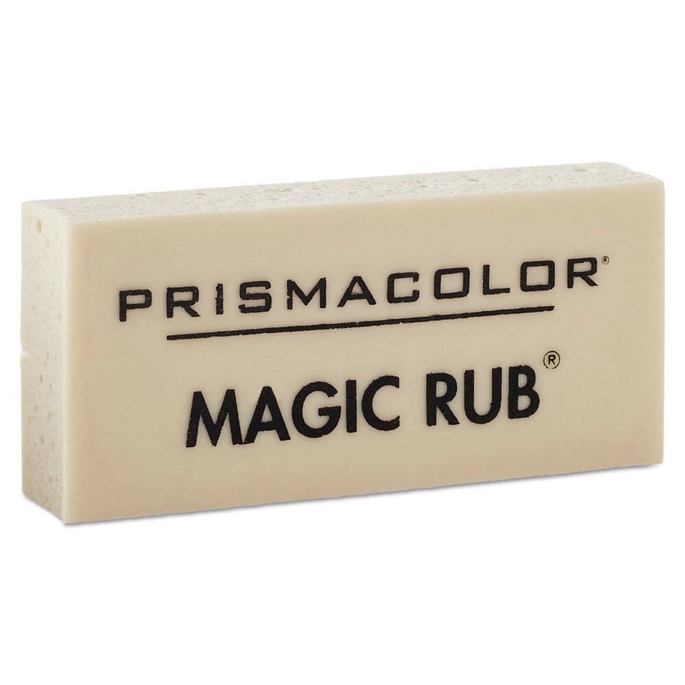 Prismacolor MAGIC RUB Rectangular Block Medium Eraser for Pencil/Ink Marks - Off-White (1-Dozen)