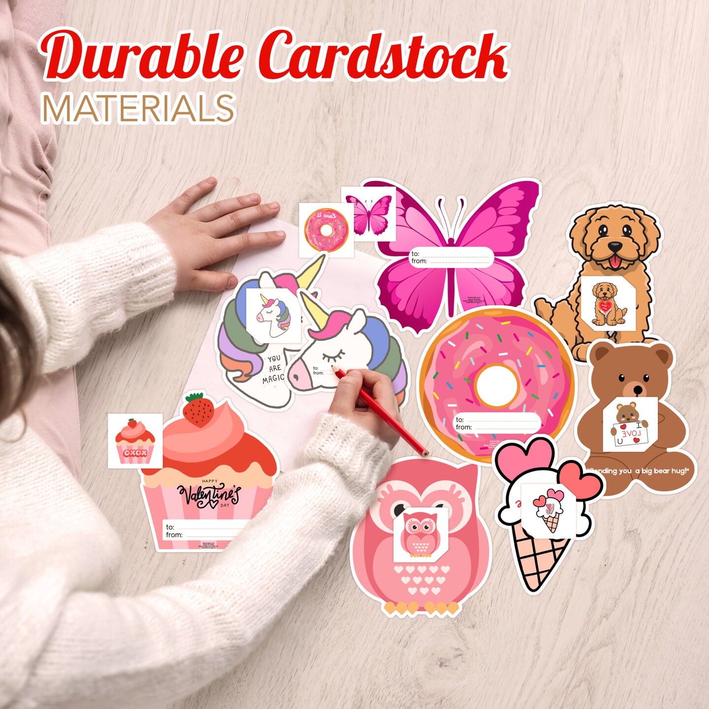 4E's Novelty 48 Pack Valentines Day Cards for Kids School with Temporary Tattoos - 8 Fun Animal Designs, Valentine Cards for Kids Classroom Exchange, Temporary Tattoo Valentines Party Favors