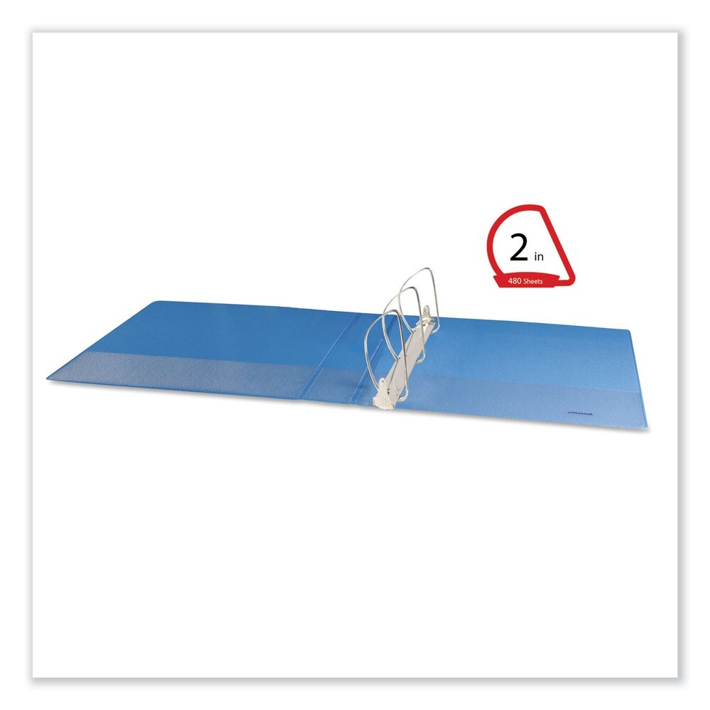 Universal 11 in. x 8.5 in. 2 in. Capacity 3 Rings Slant D-Ring View Binder - Light Blue