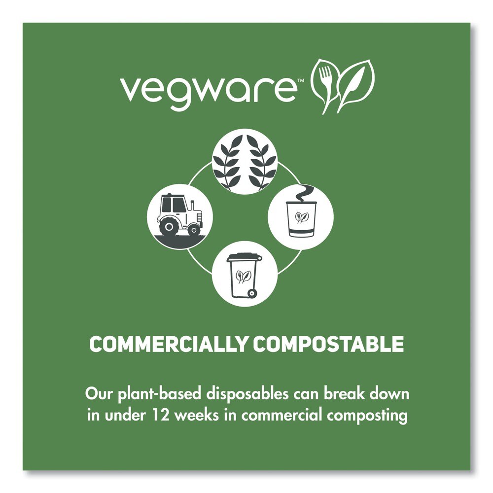 Vegware 3.5 in. x 1.7 in. 6 oz. Compostable Paper Soup Containers - Green/White (1000/Carton)