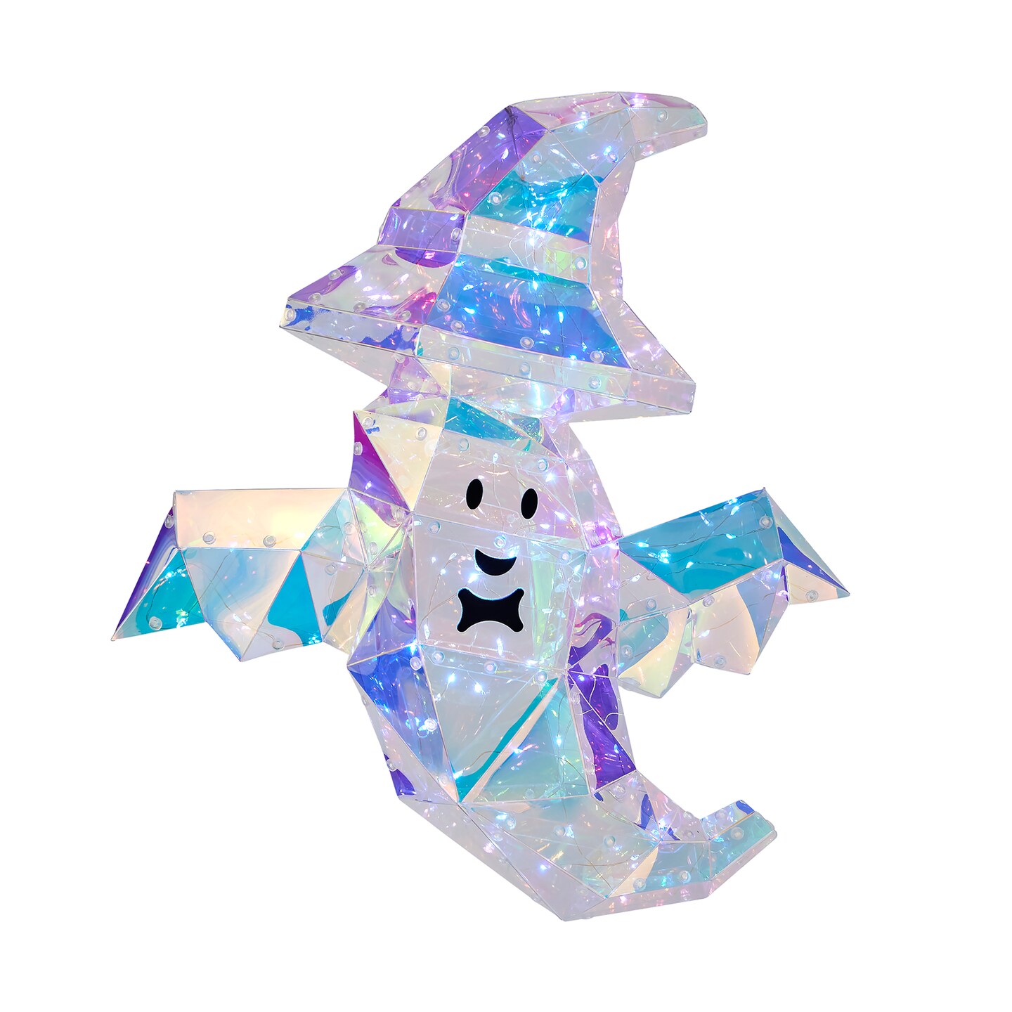 Christmas Prismatic Iridescent Wizard Ghost 16&#x22;, LED lights