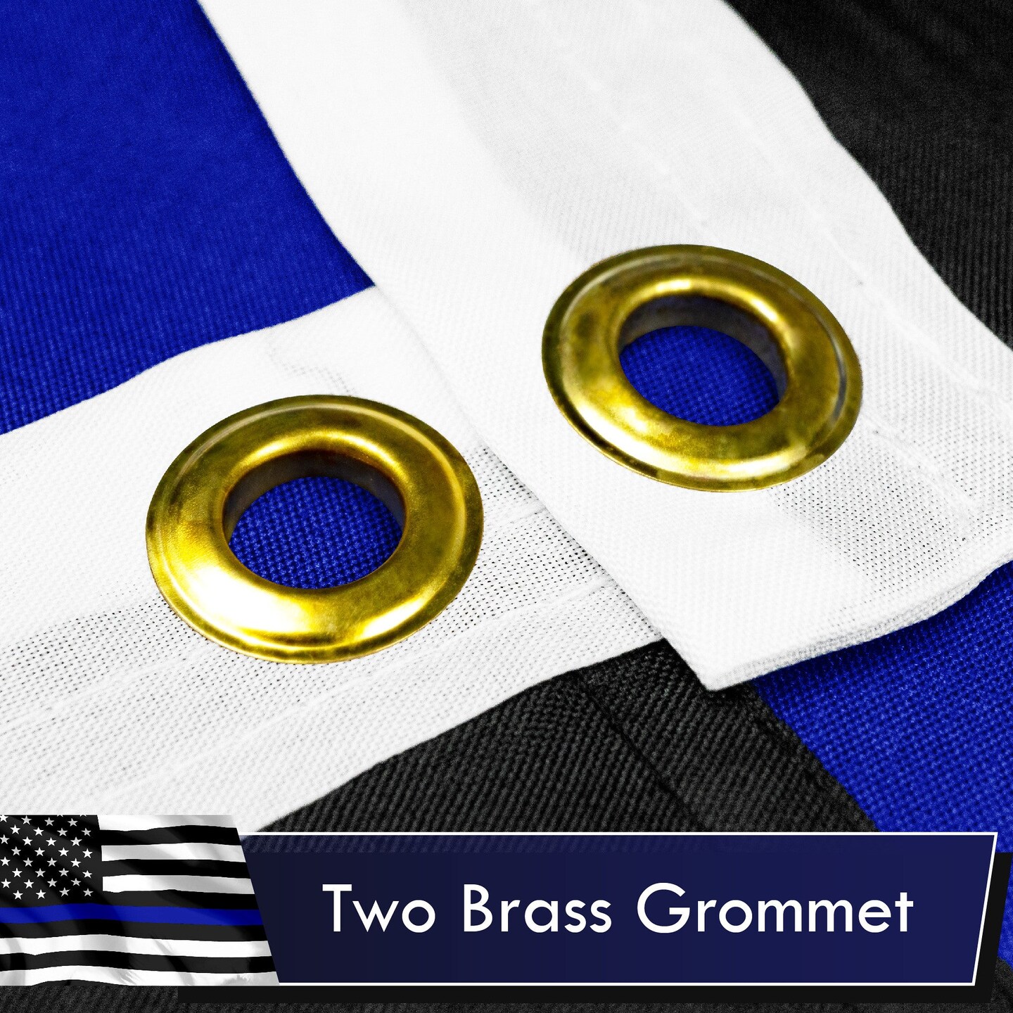 G128 Combo Pack: USA American Flag 3x5 Ft 75D Printed Stars &#x26; Thin Blue Line Flag 3x5 Ft 75D Printed
