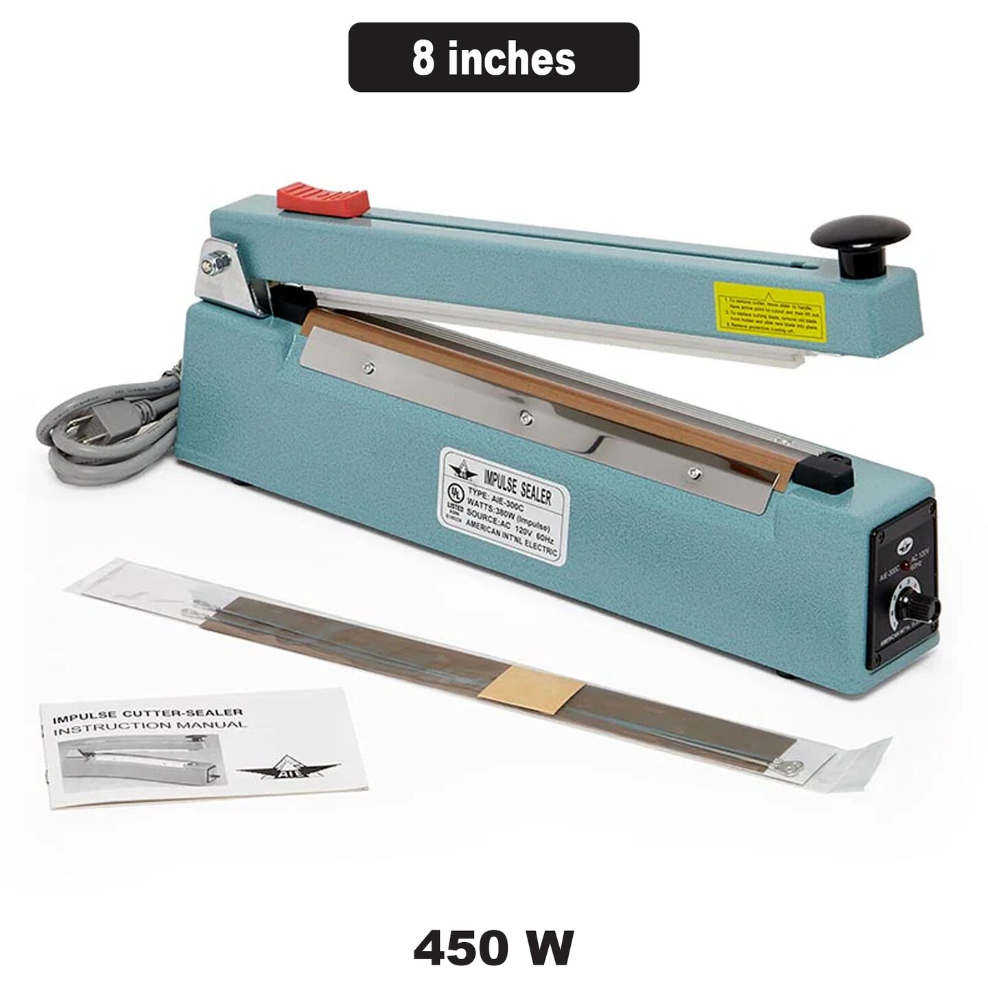 8 Inch Heat Sealer - 5 mm Seal, 450W Power, 6 Mil Thickness for Efficient Packaging