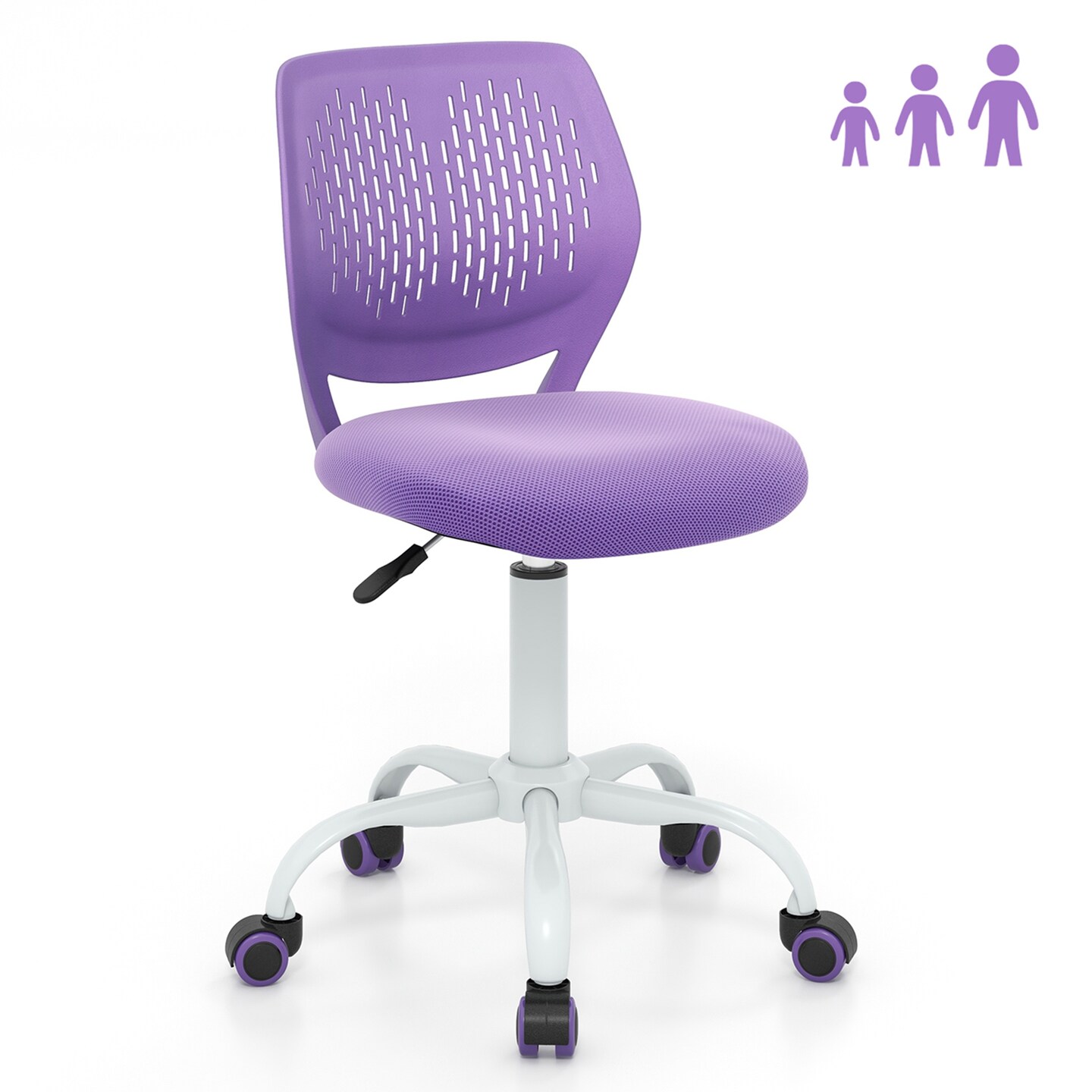 Costway Kids Desk Chair Ergonomic Swivel Children Mesh Study Height Adjustable Rose/Blue/Turquoise/Purple/Gray/Light Green