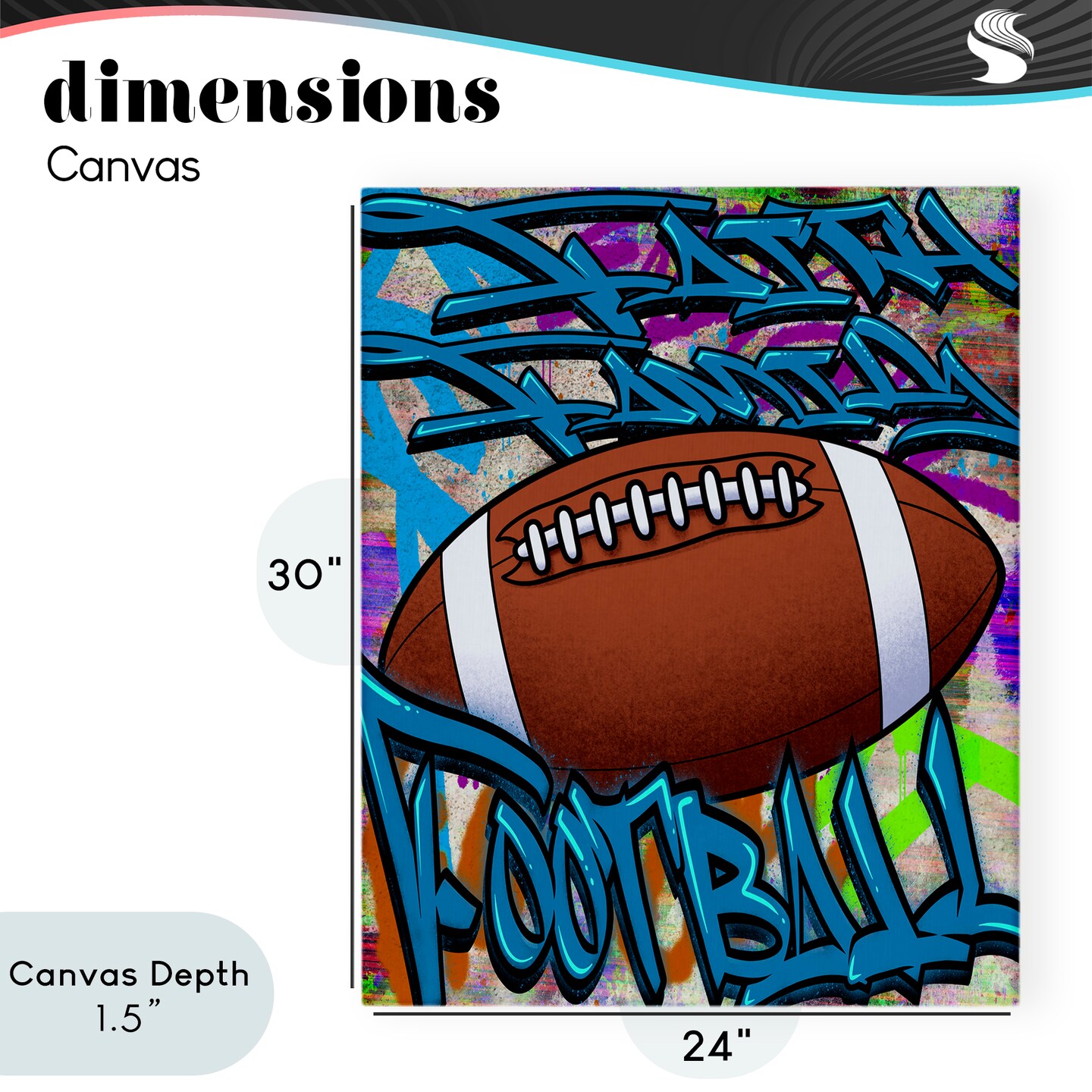 Stupell Industries Faith Family Football Graffiti Canvas, design by Marcus Prime